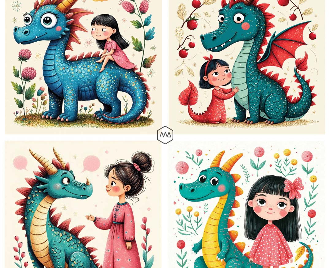 Серия иллюстраций в стиле книжной графики (ИИ) — Иллюстрация на Dprofile