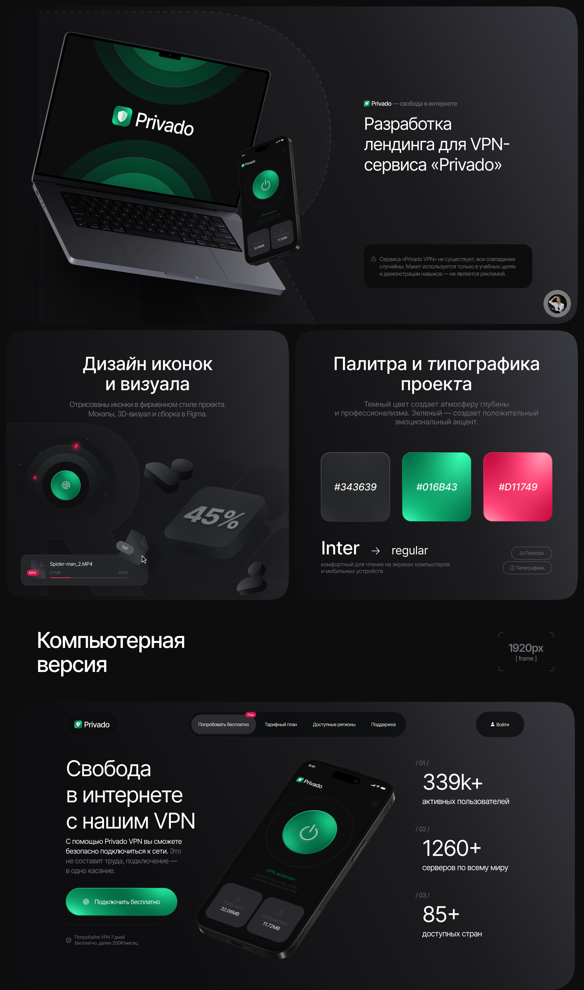 Разработка сайта под ключ — Privado VPN — Изображение №1 — Интерфейсы, Брендинг на Dprofile