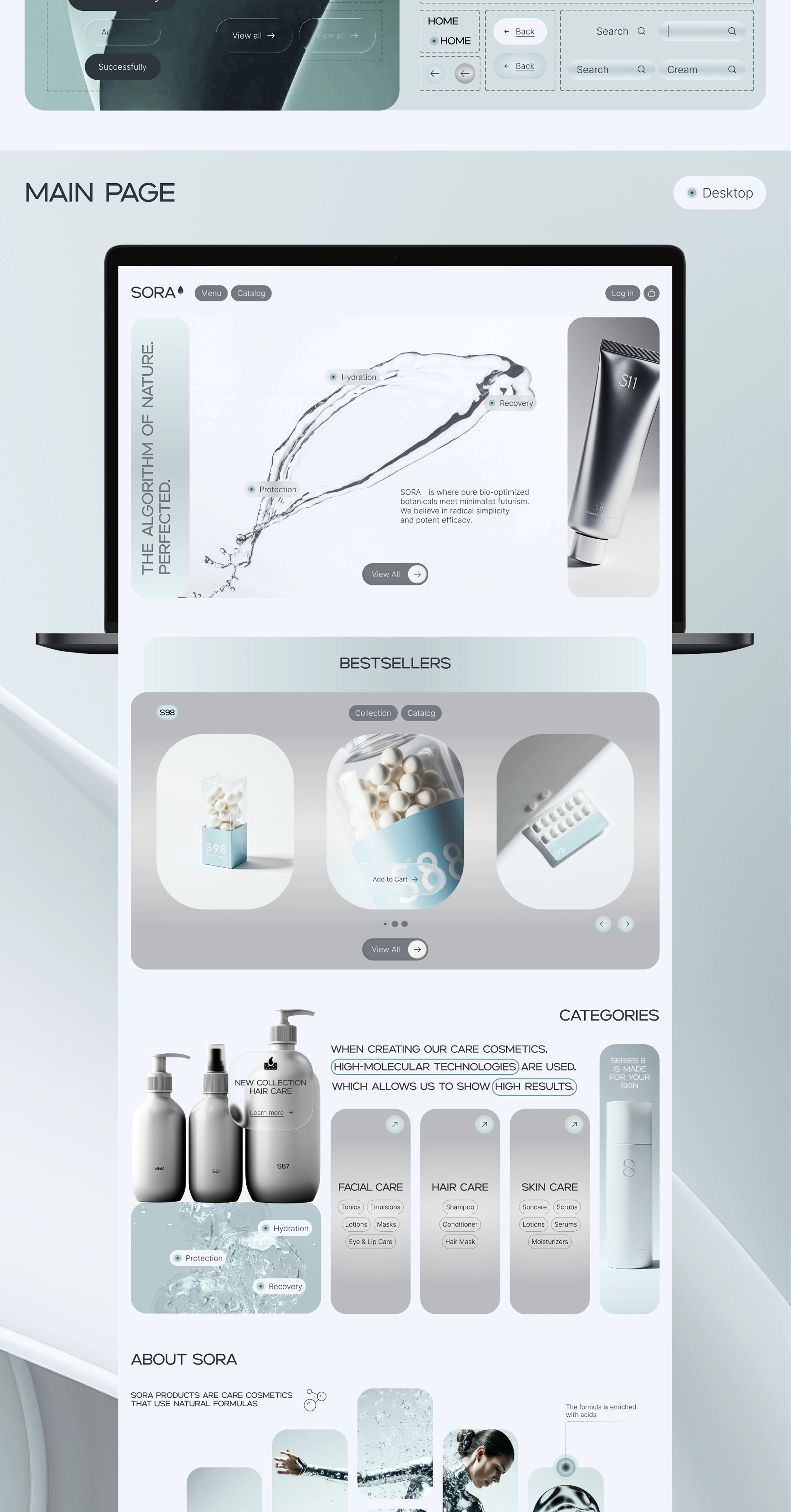 SORA|E-COMMERCE WEBSITE CONCEPT — Изображение №3 — Интерфейсы, Брендинг на Dprofile