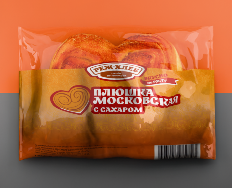Упаковка плюшки для «Реж-Хлеб» — Брендинг, Иллюстрация на Dprofile