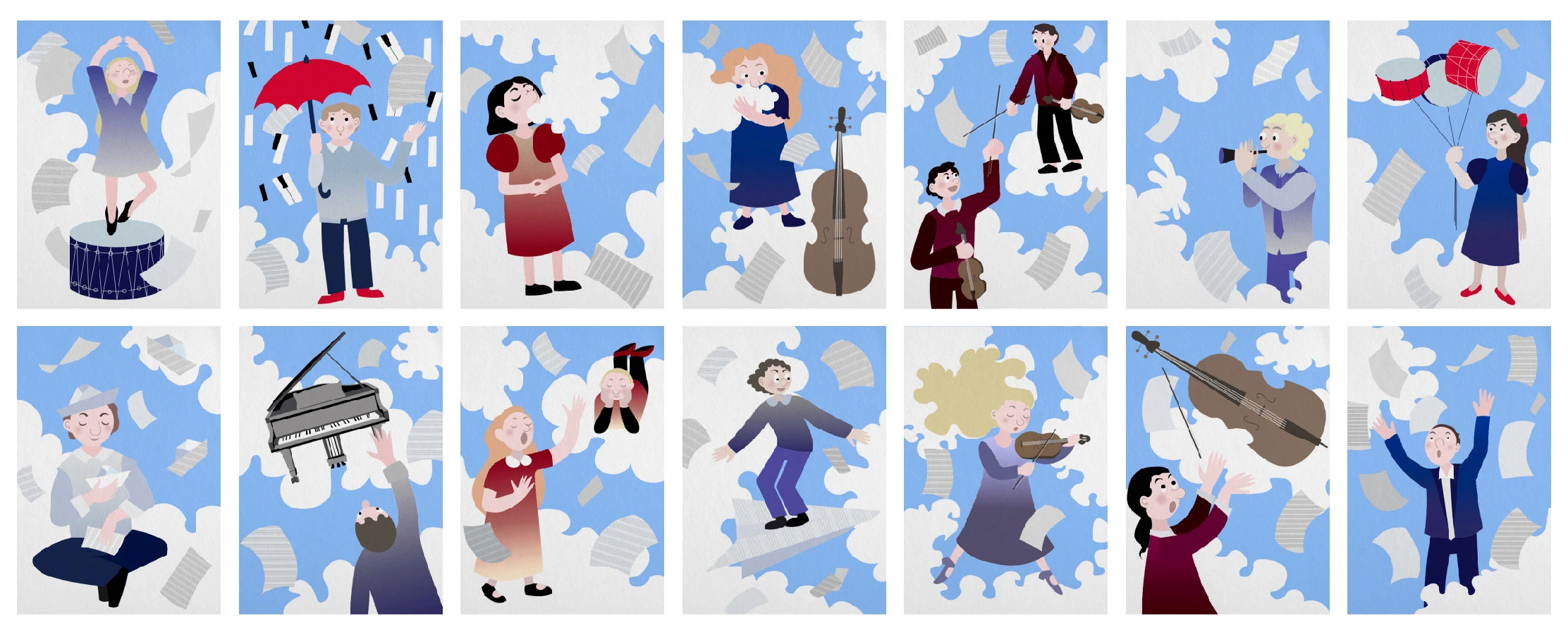 Cellовечные вечера: Небесные музыканты — Изображение №19 — Брендинг, Иллюстрация на Dprofile