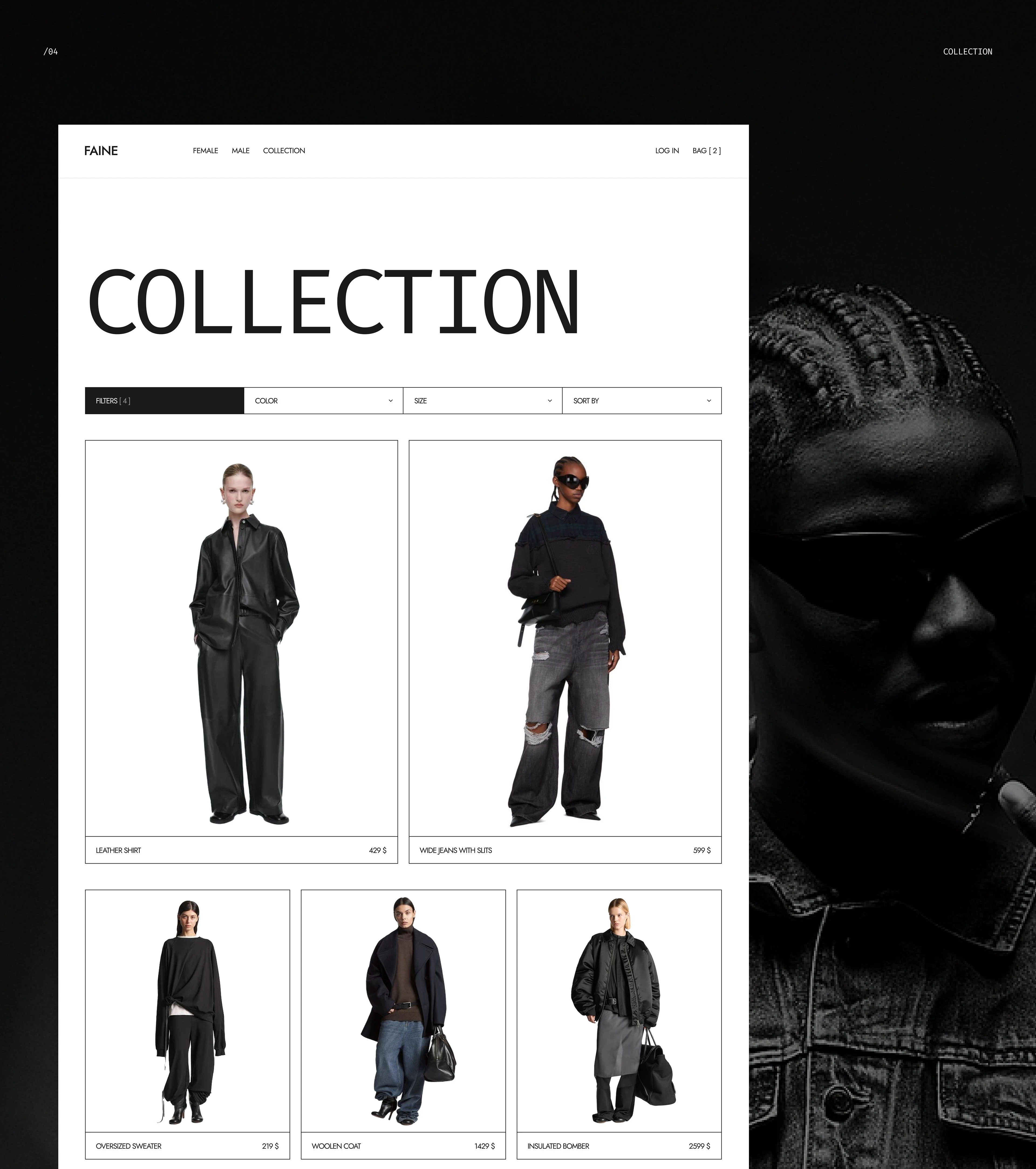 FAINE // clothing store — Изображение №5 — Интерфейсы на Dprofile