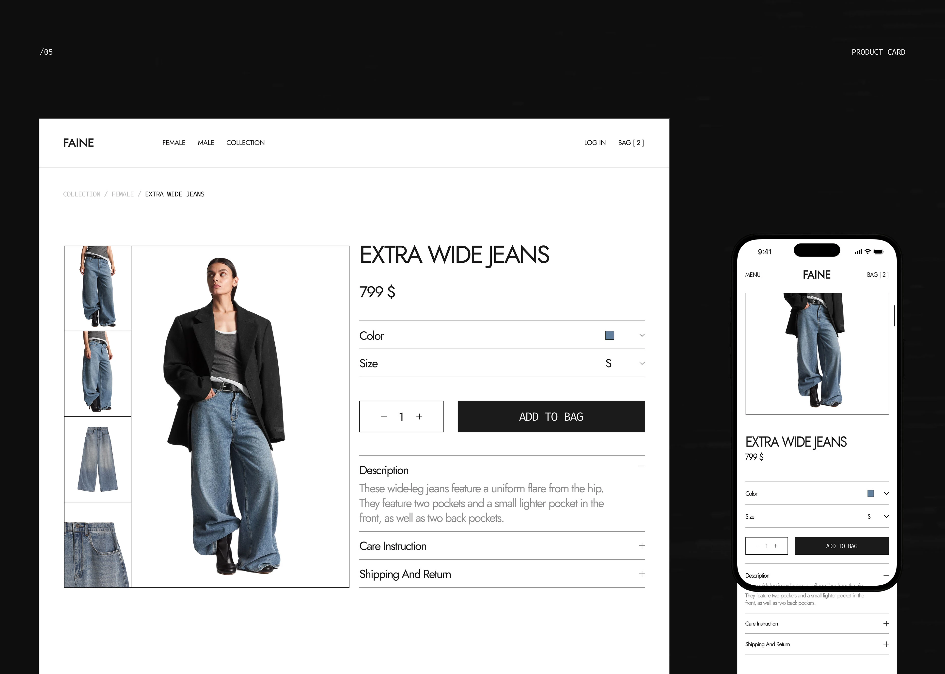 FAINE // clothing store — Изображение №7 — Интерфейсы на Dprofile
