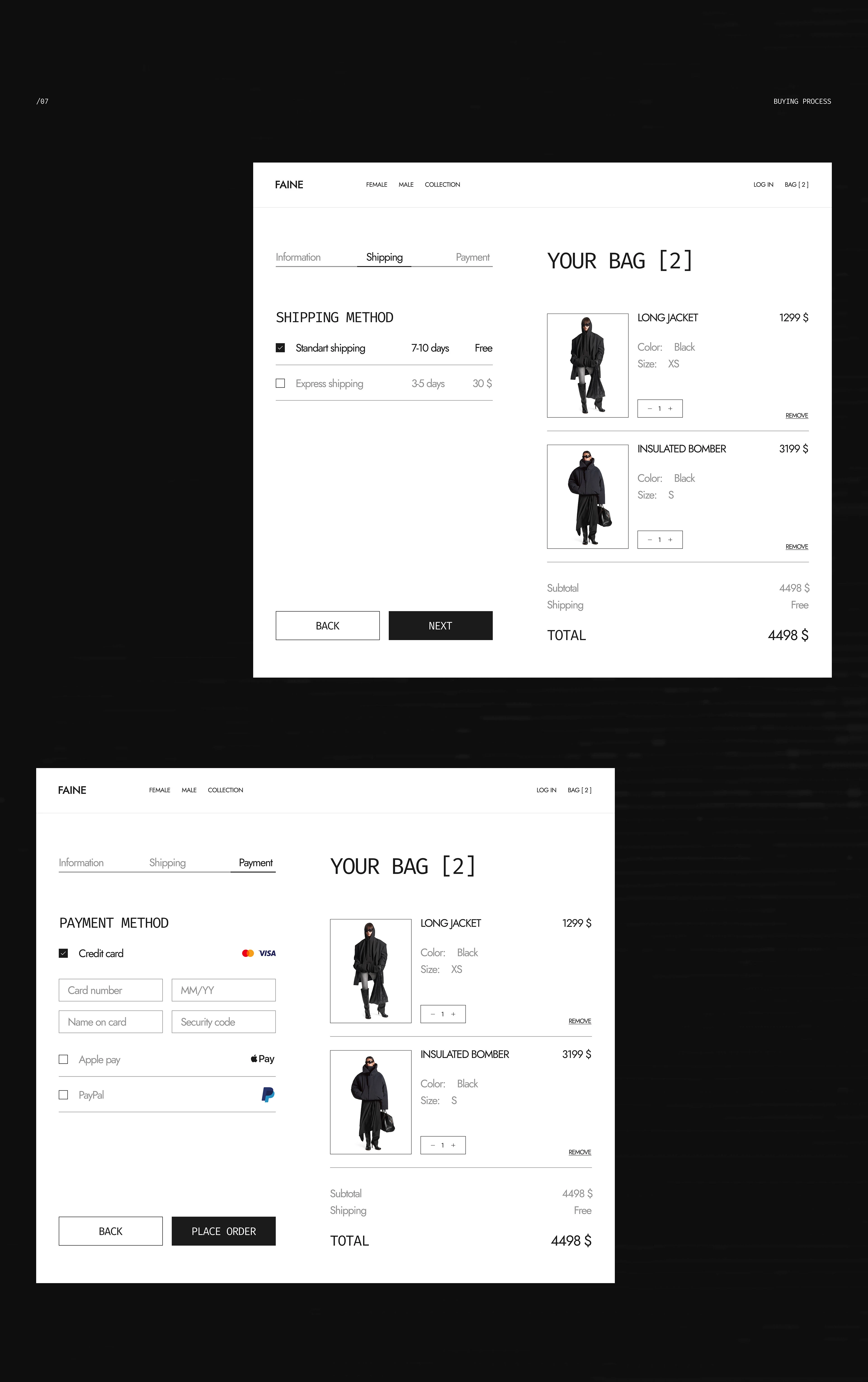 FAINE // clothing store — Изображение №10 — Интерфейсы на Dprofile
