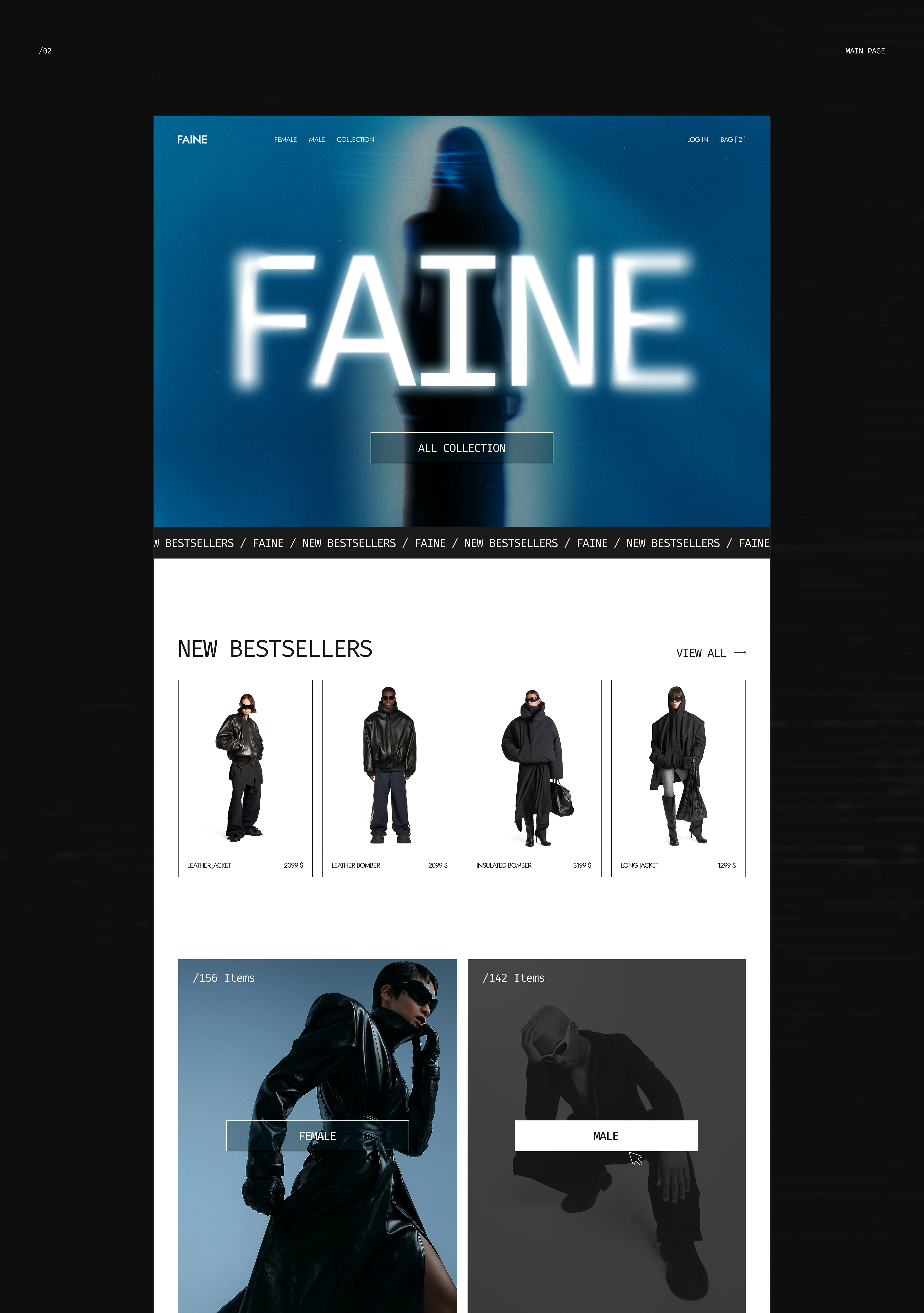 FAINE // clothing store — Изображение №2 — Интерфейсы на Dprofile