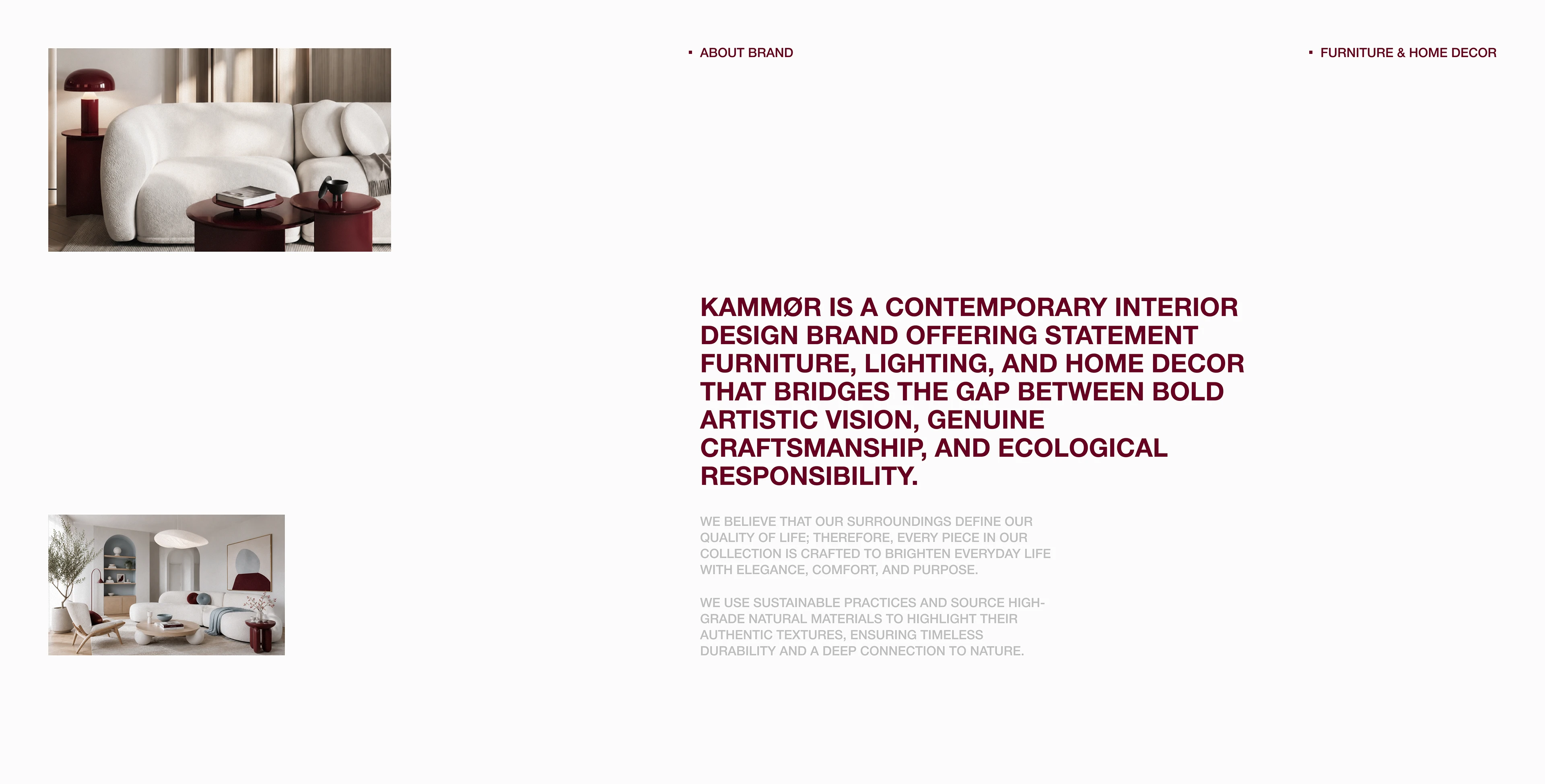 Kammør | furniture store | e-commerce — Изображение №2 — Интерфейсы, Графика на Dprofile