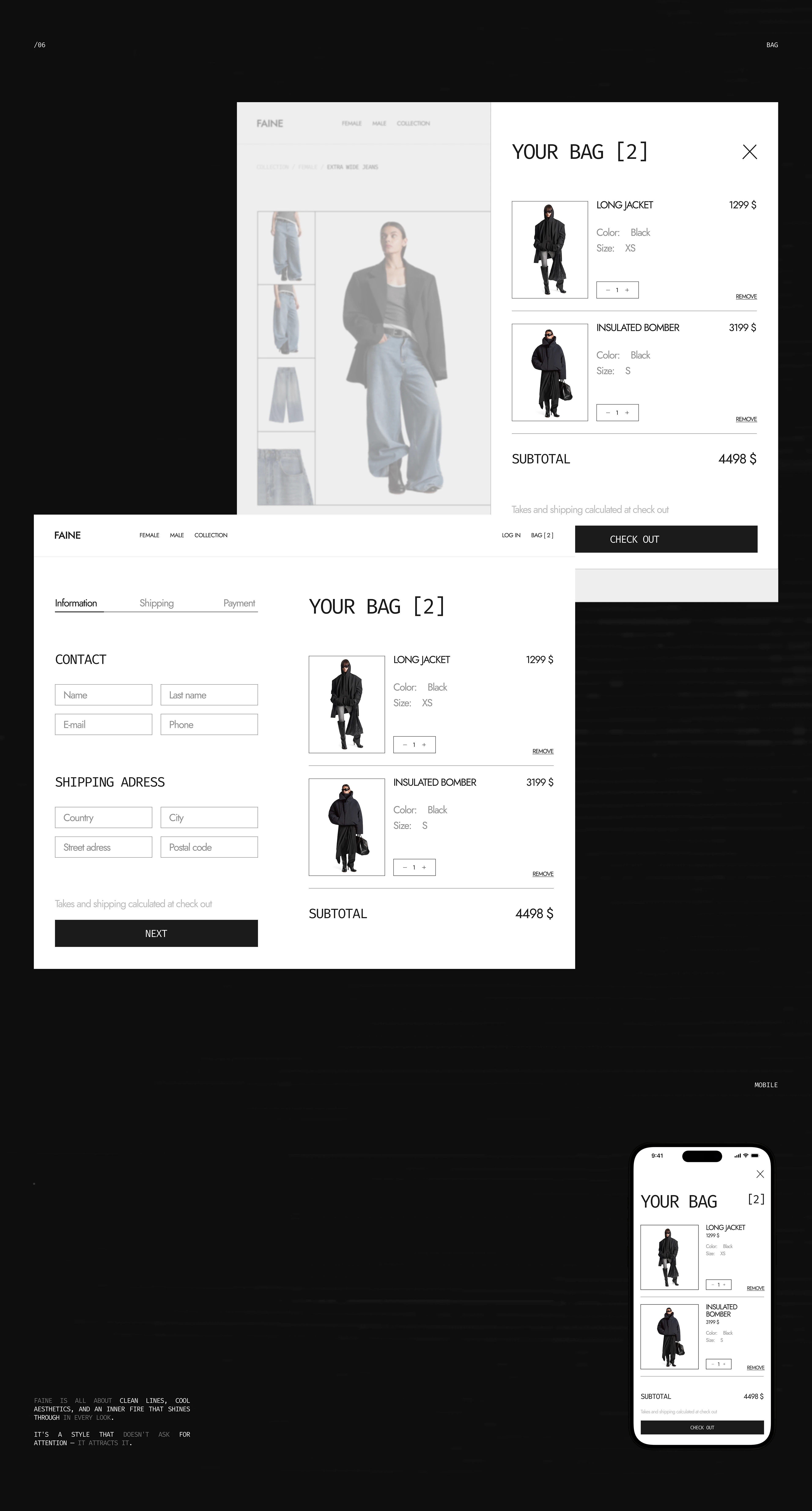 FAINE // clothing store — Изображение №9 — Интерфейсы на Dprofile