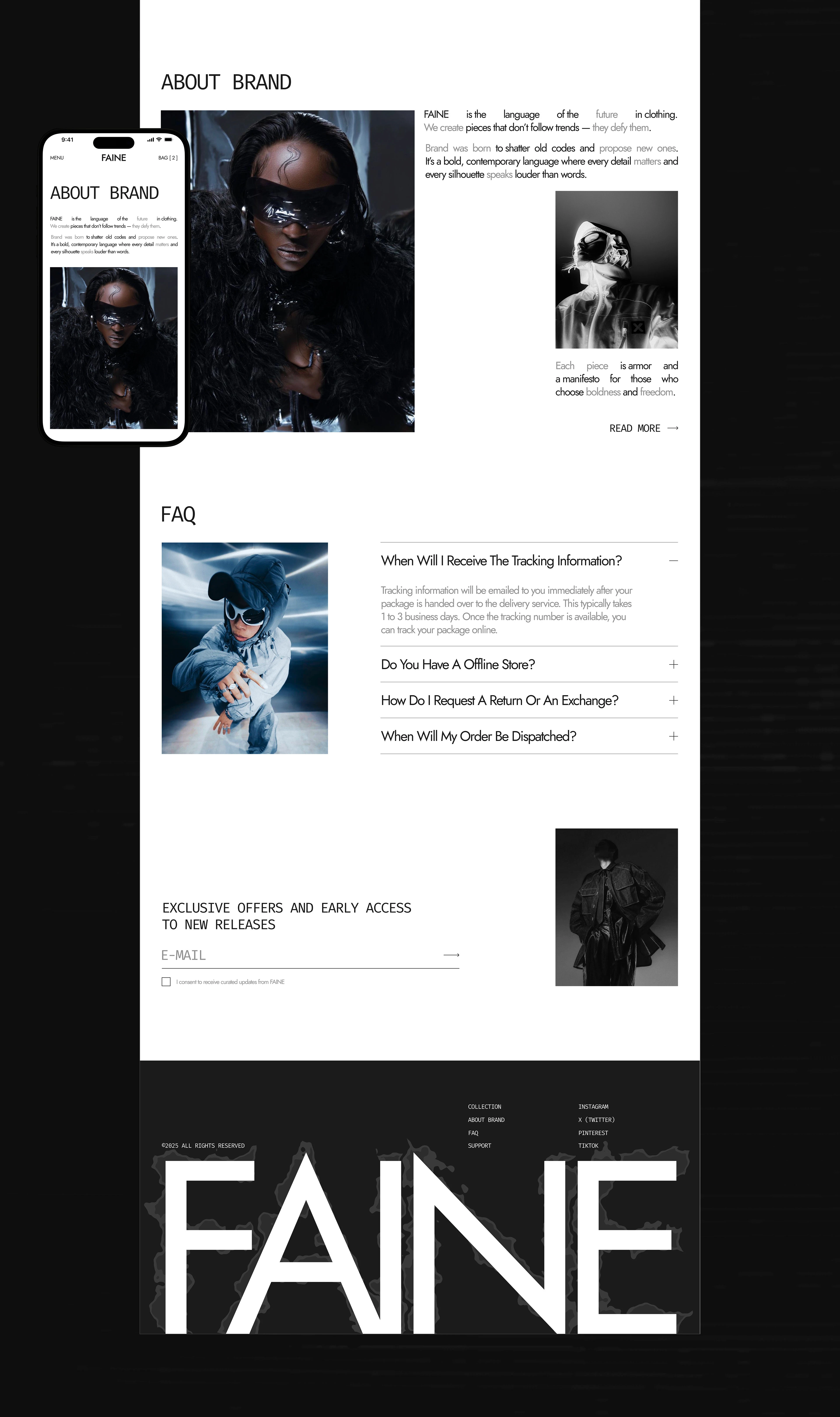 FAINE // clothing store — Изображение №3 — Интерфейсы на Dprofile