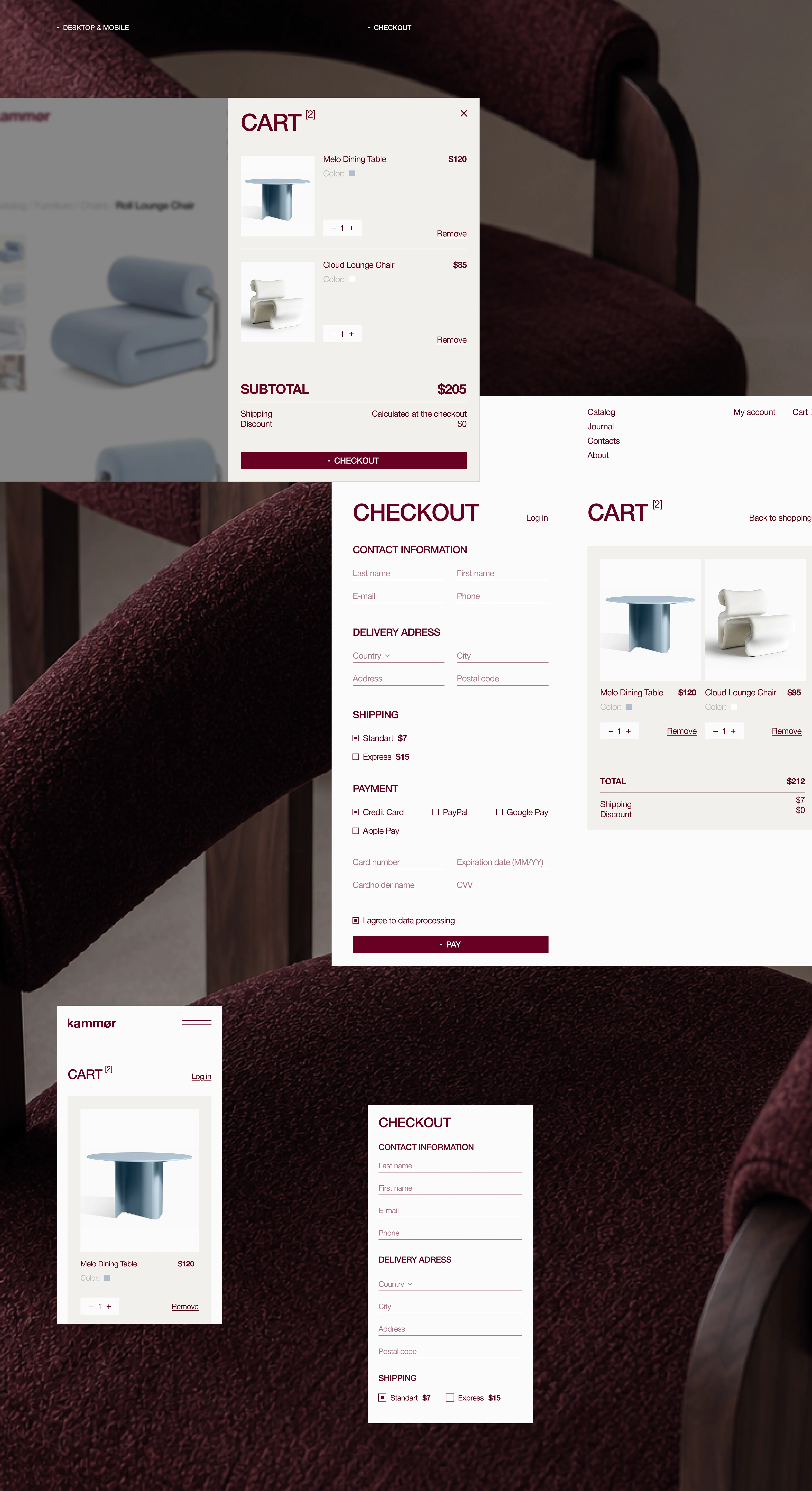 Kammør | furniture store | e-commerce — Изображение №14 — Интерфейсы, Графика на Dprofile
