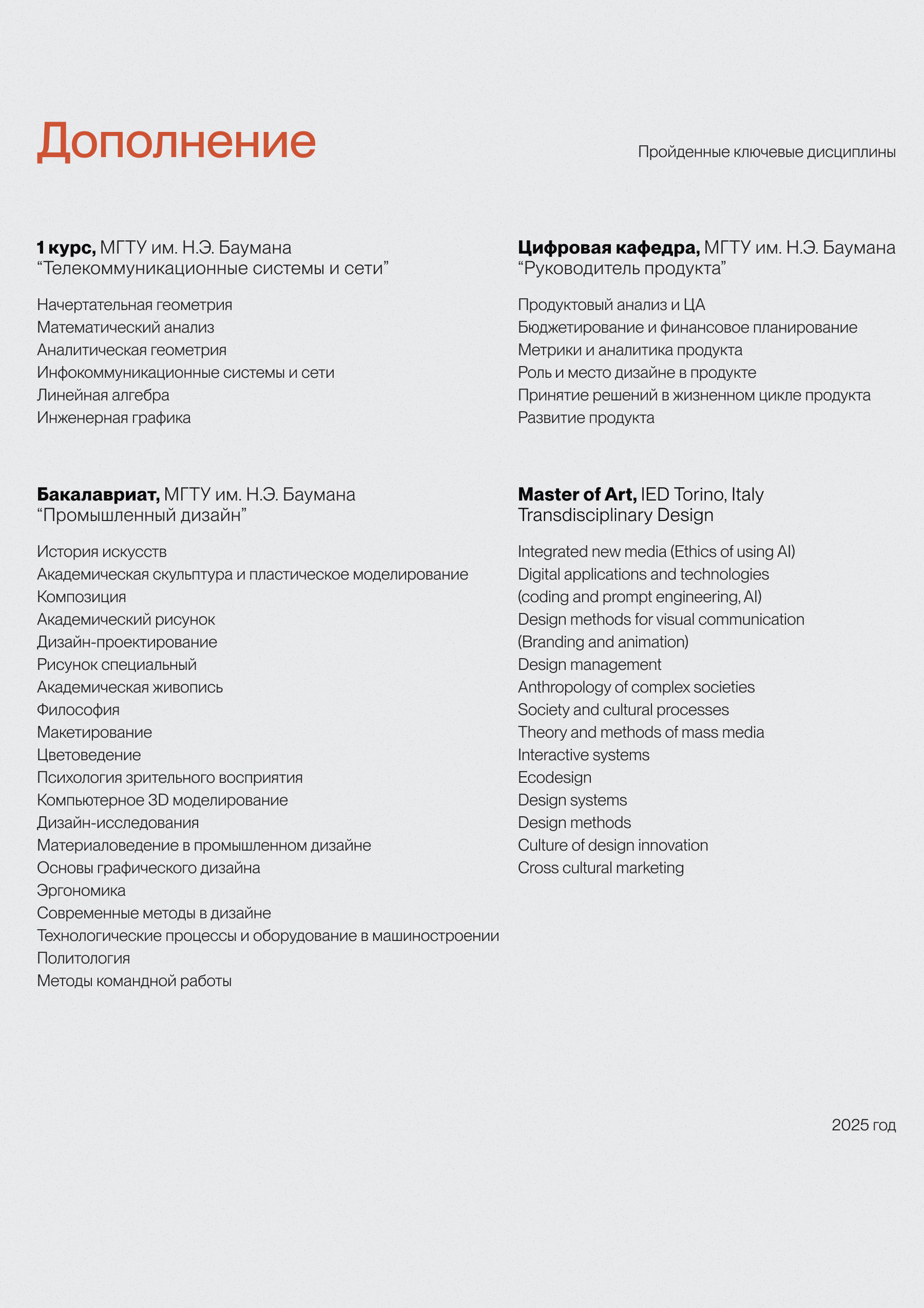 Резюме/CV — Изображение №2 — Интерфейсы, Графика на Dprofile