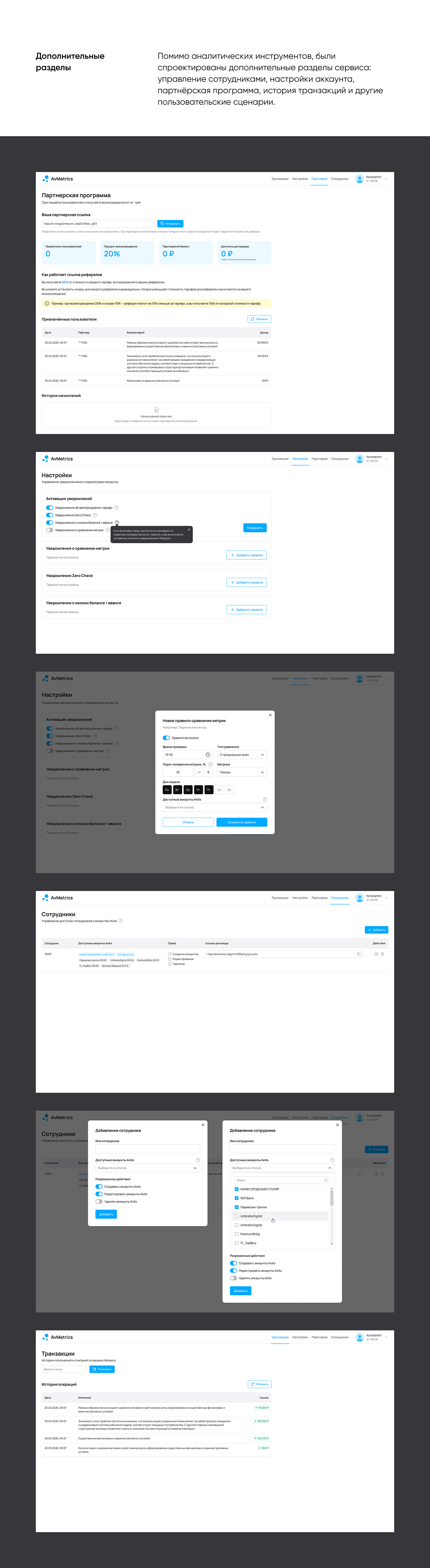 Личный кабинет аналитики Avito — UX/UI дизайн — Изображение №8 — Интерфейсы на Dprofile