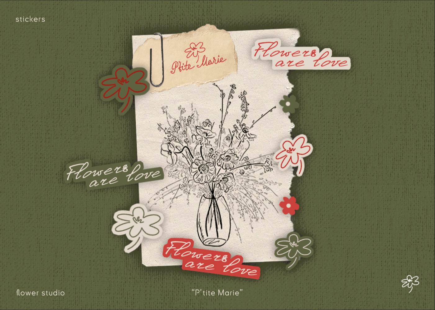 Flower studio | P'tite Marie | Фирстиль & Анимация — Изображение №19 — Брендинг, Графика на Dprofile