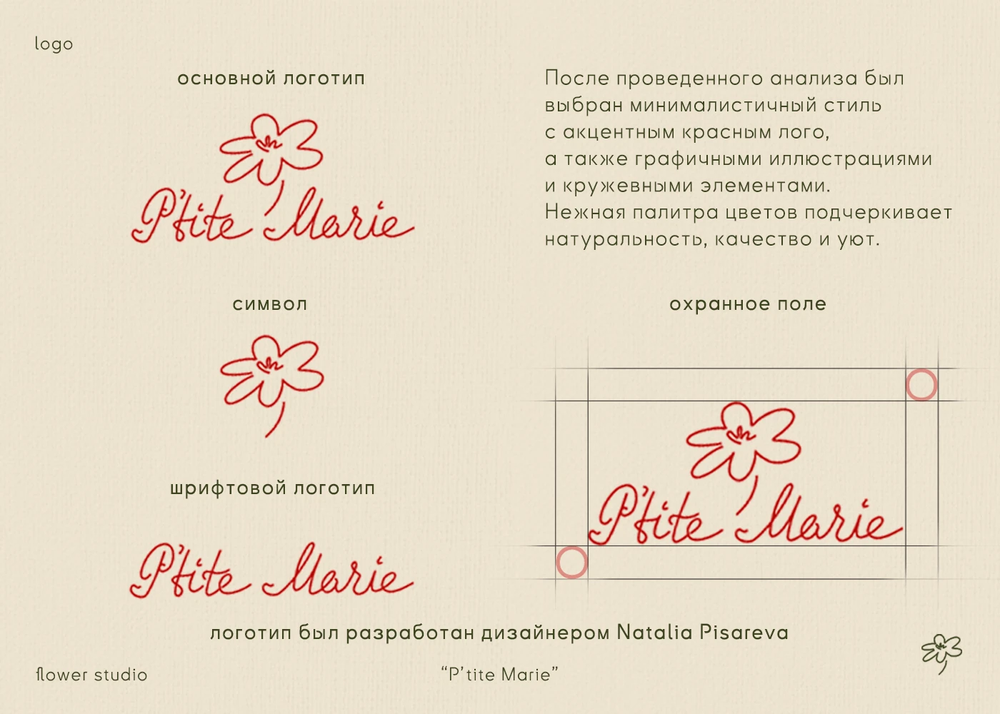 Flower studio | P'tite Marie | Фирстиль & Анимация — Изображение №7 — Брендинг, Графика на Dprofile