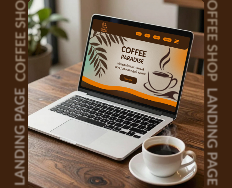 Landing page for the "Coffee Paradise" coffee shop — Интерфейсы на Dprofile