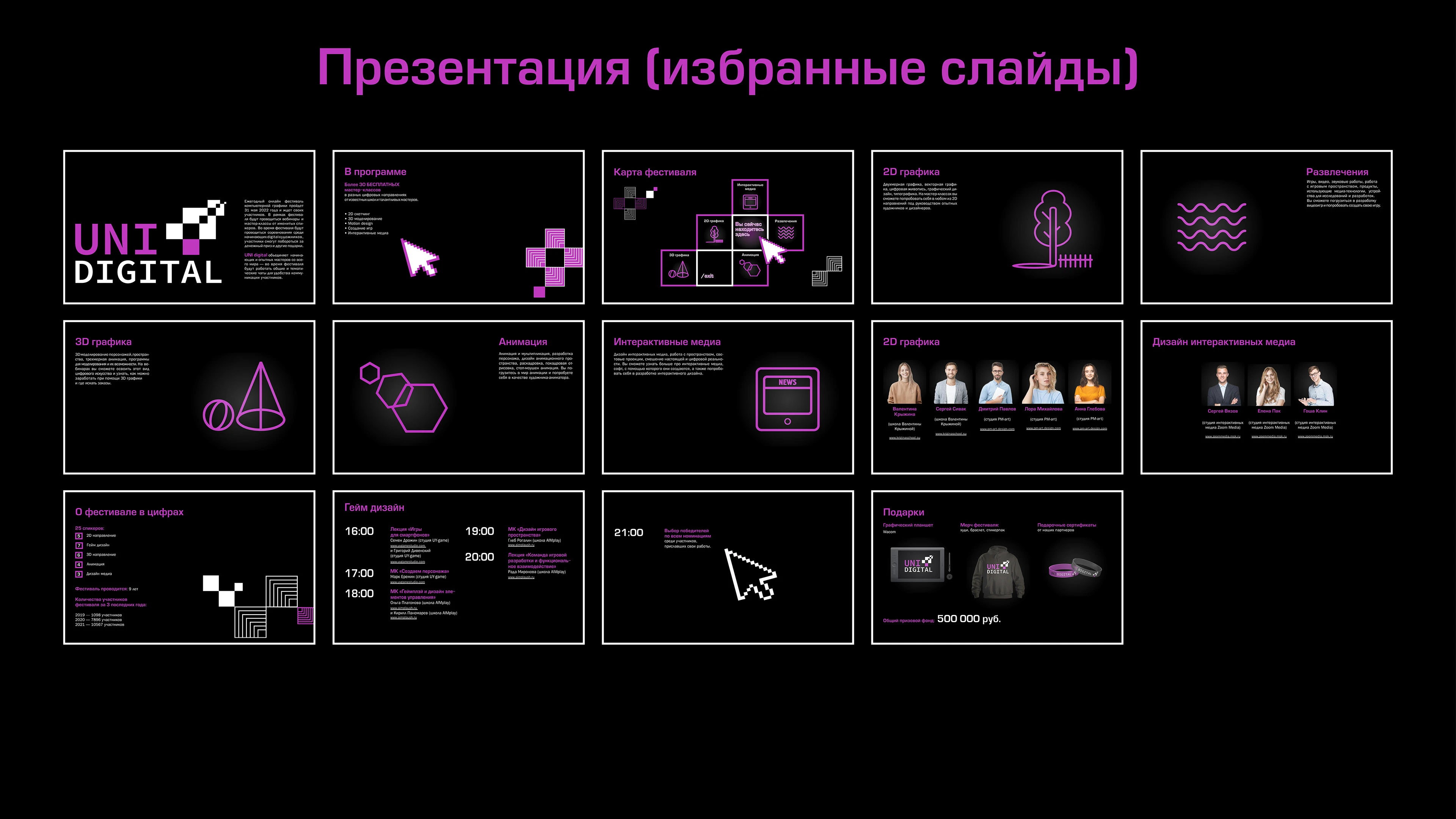 UNI DIGITAL — разработка айдентики фестиваля — Изображение №12 — Брендинг, Графика на Dprofile