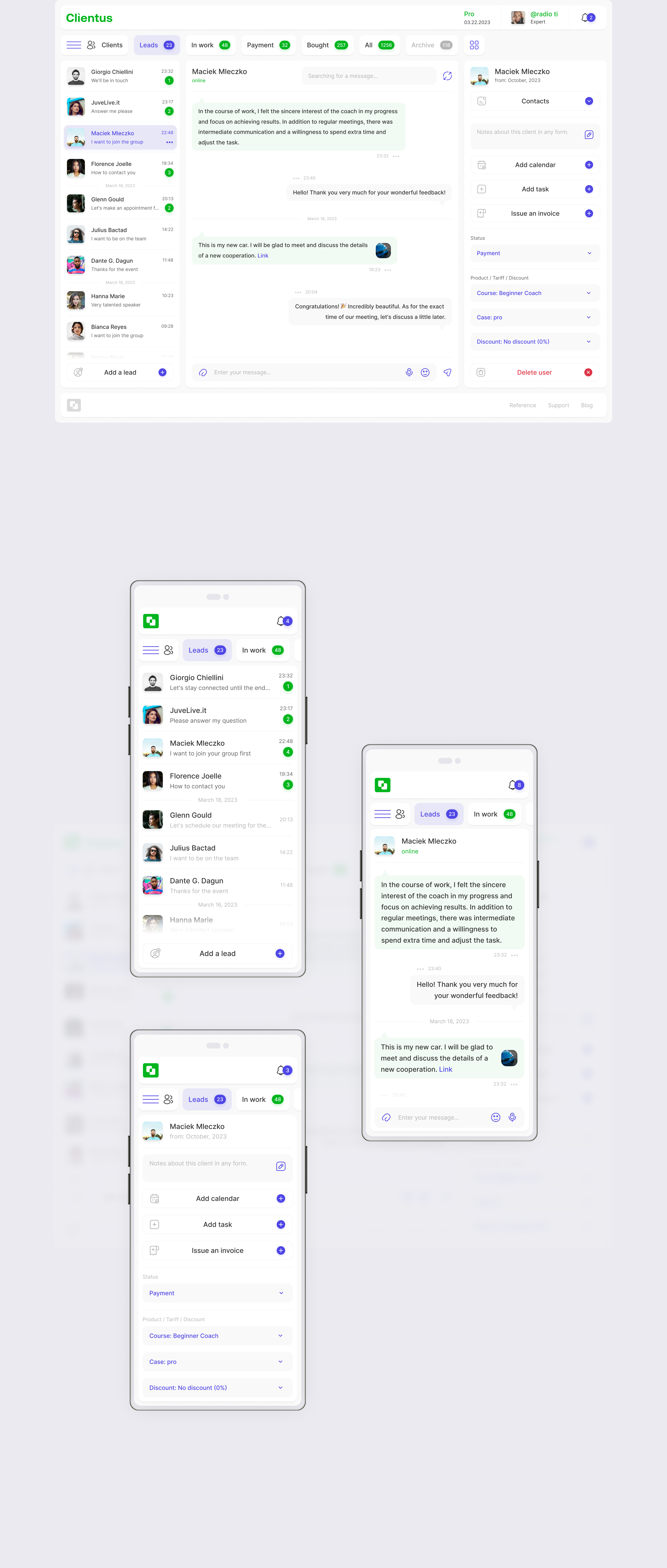Clientus — Изображение №5 — Интерфейсы на Dprofile
