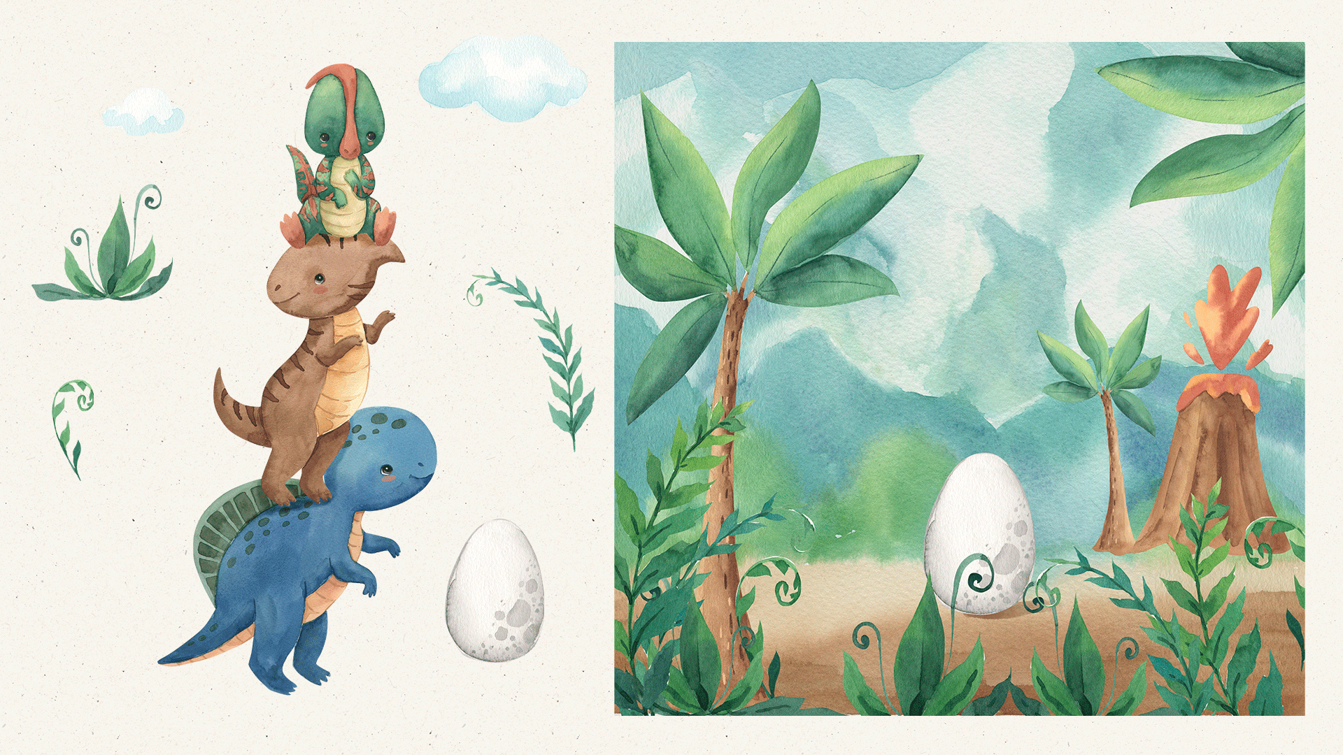 Акварельные иллюстрации динозавров — Изображение №4 — Иллюстрация, Графика на Dprofile