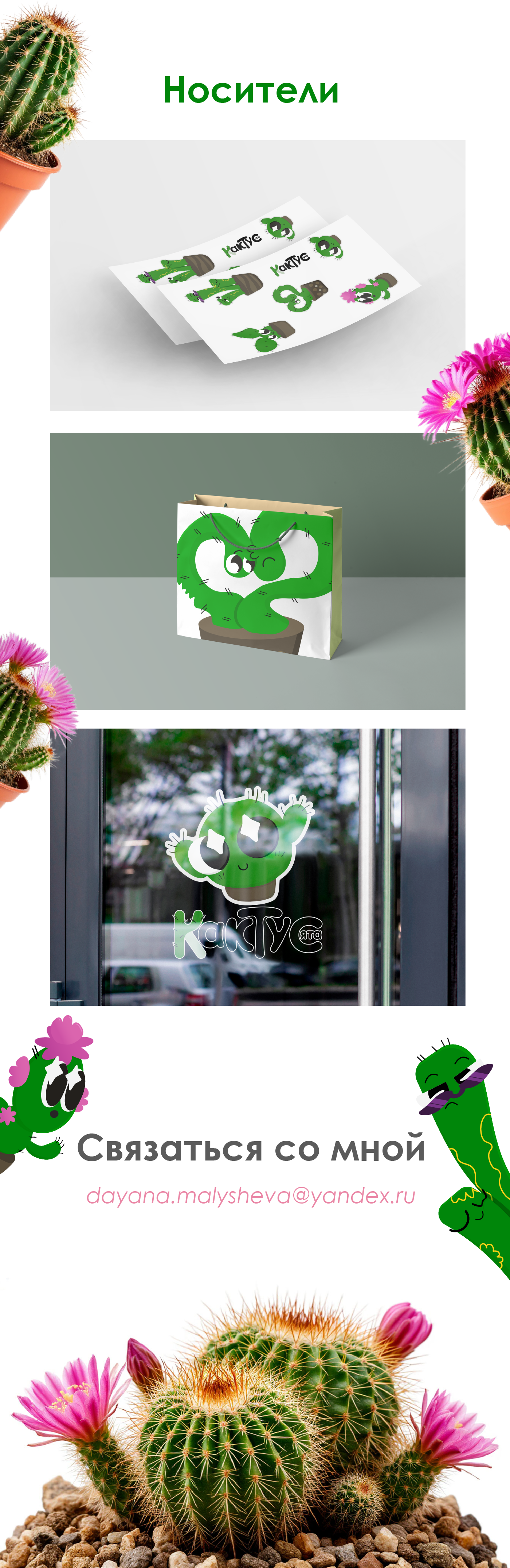 Кактусята Бренд-персонажи для магазина растений — Изображение №2 — Брендинг, Иллюстрация на Dprofile