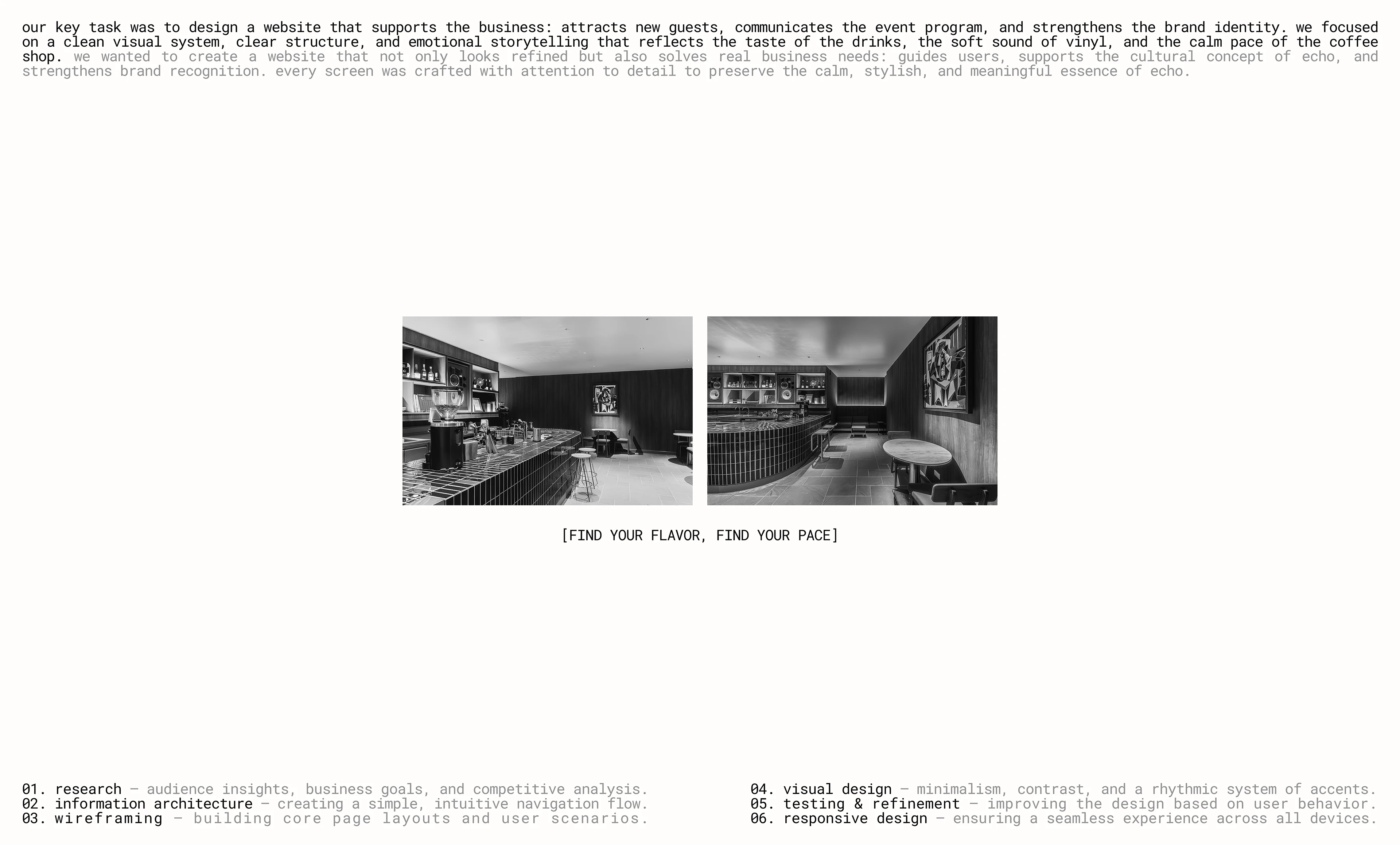 Echo Coffee Shop — Website UI/UX & E-commerce Design — Изображение №2 — Интерфейсы на Dprofile