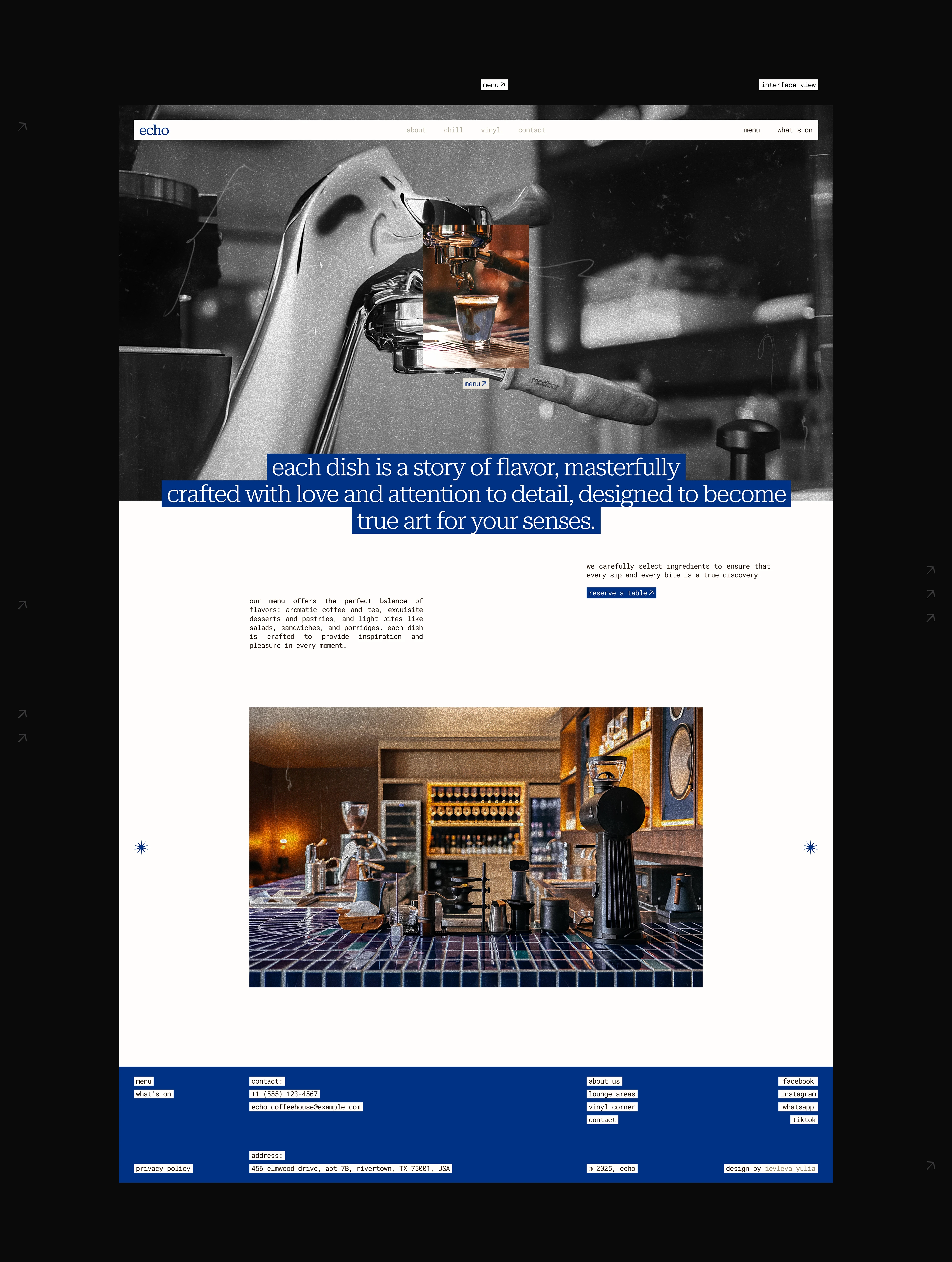 Echo Coffee Shop — Website UI/UX & E-commerce Design — Изображение №8 — Интерфейсы на Dprofile