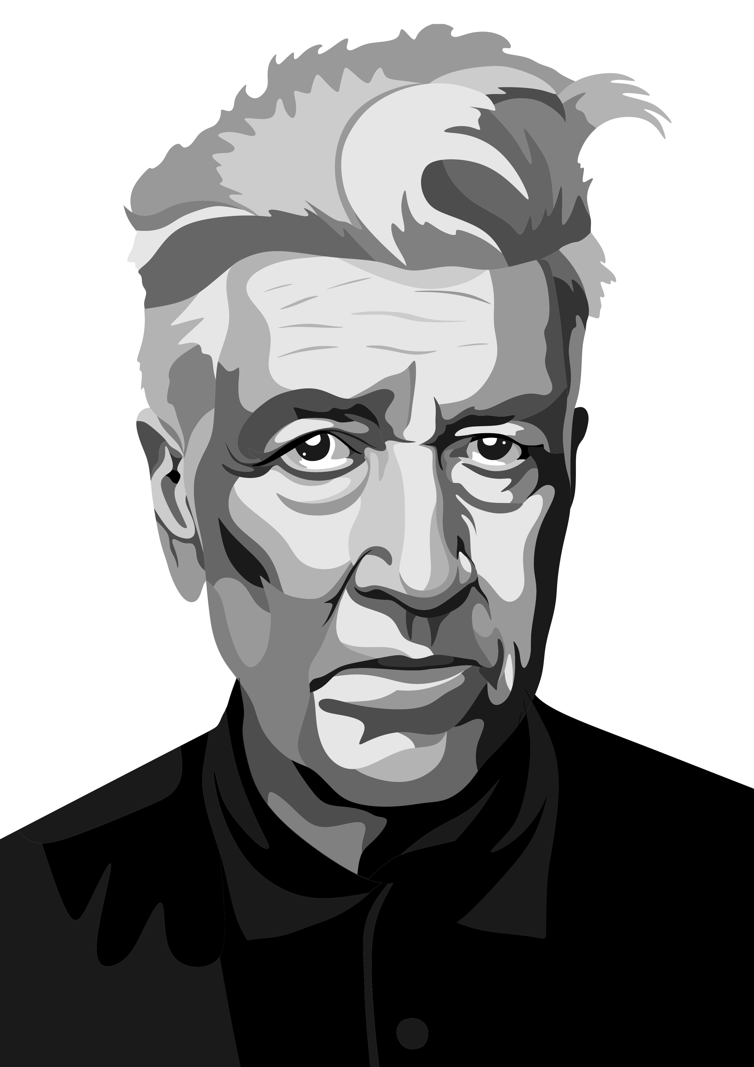 David Lynch векторный портрет — Изображение №1 — Иллюстрация на Dprofile
