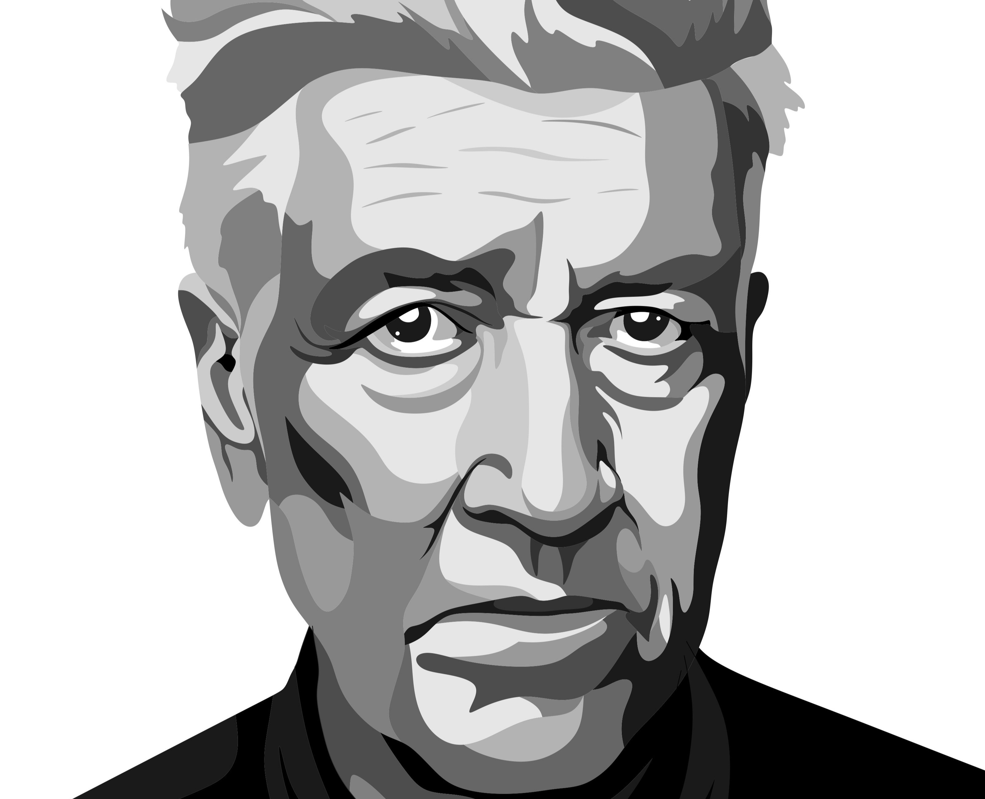 David Lynch векторный портрет — Иллюстрация на Dprofile