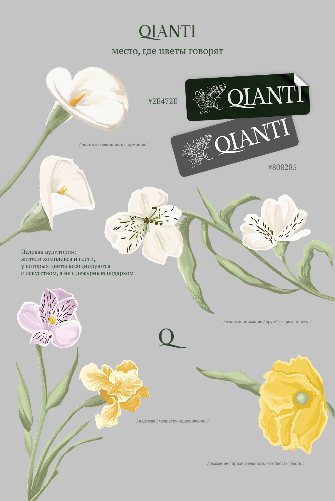 Цветочный магазин QIANTI — Изображение №1 — Брендинг, Иллюстрация на Dprofile