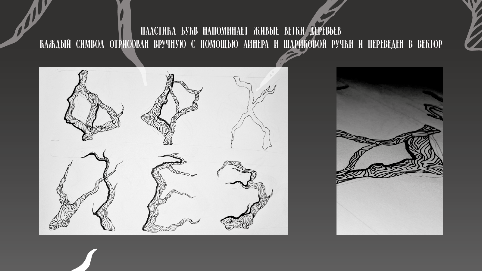 Шрифт из веток деревьев — Изображение №2 — Иллюстрация, Графика на Dprofile