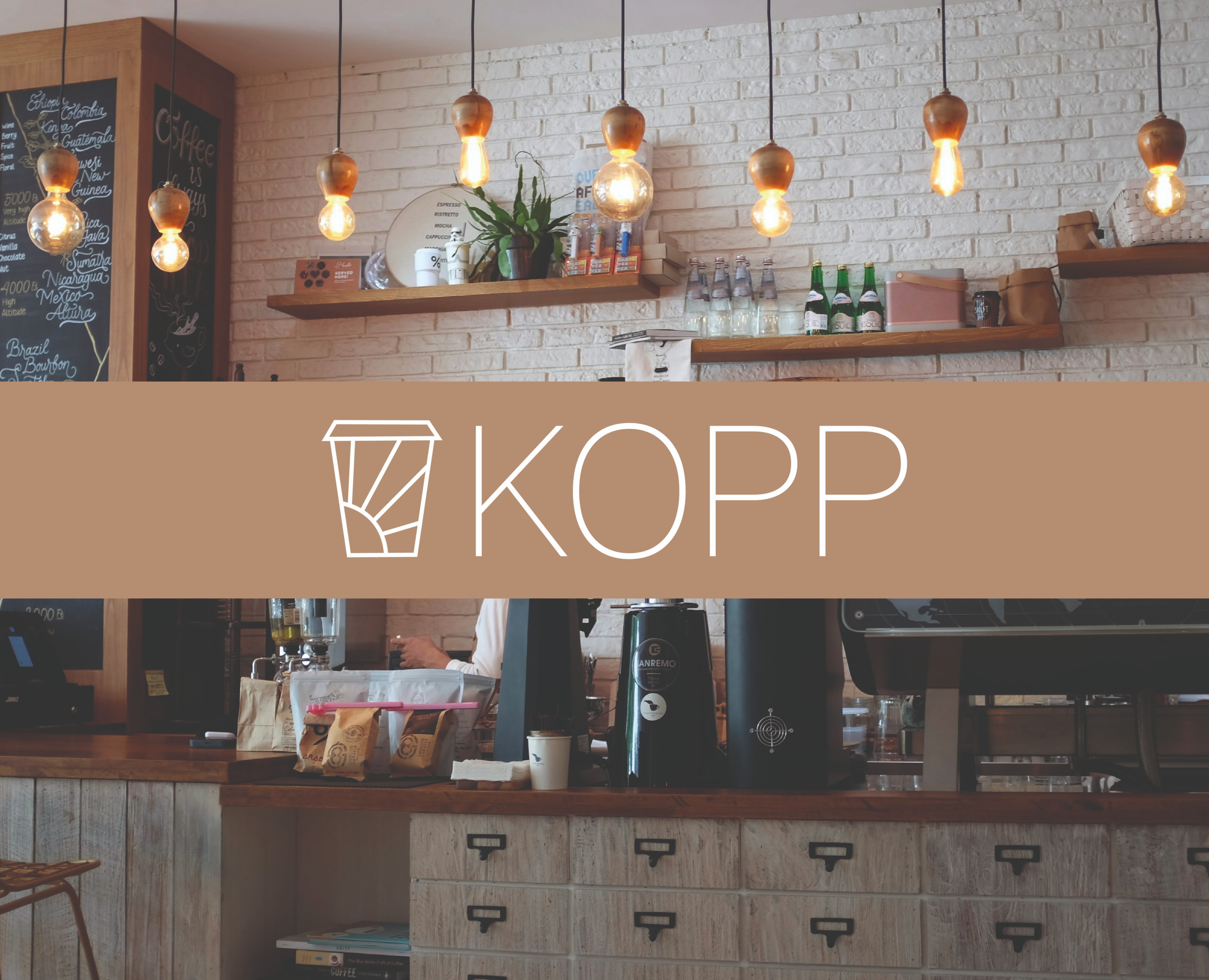 Лайновый логотип кофейни — Брендинг на Dprofile