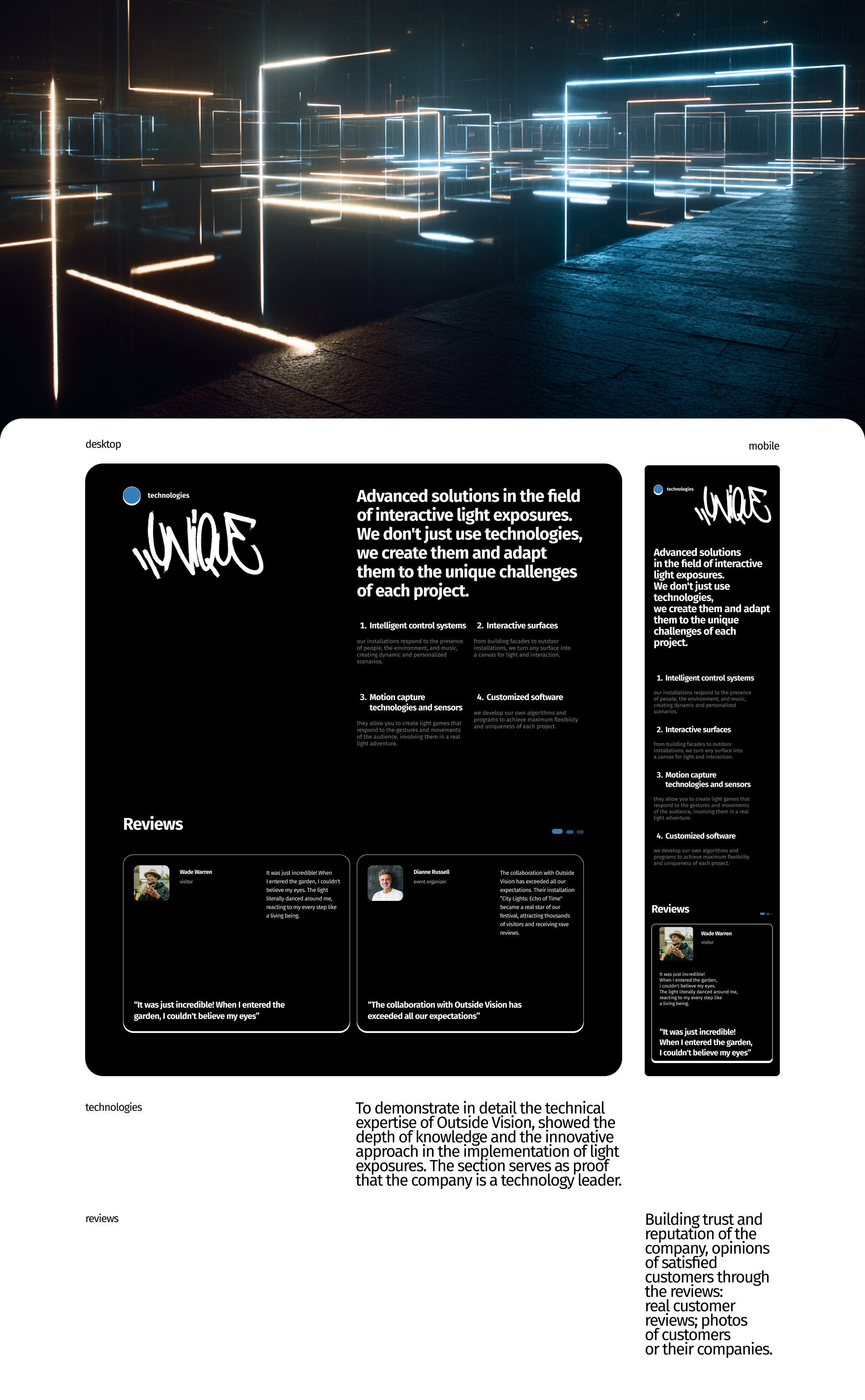 Corporate website of Outside Vision company — Изображение №3 — Интерфейсы, Брендинг на Dprofile