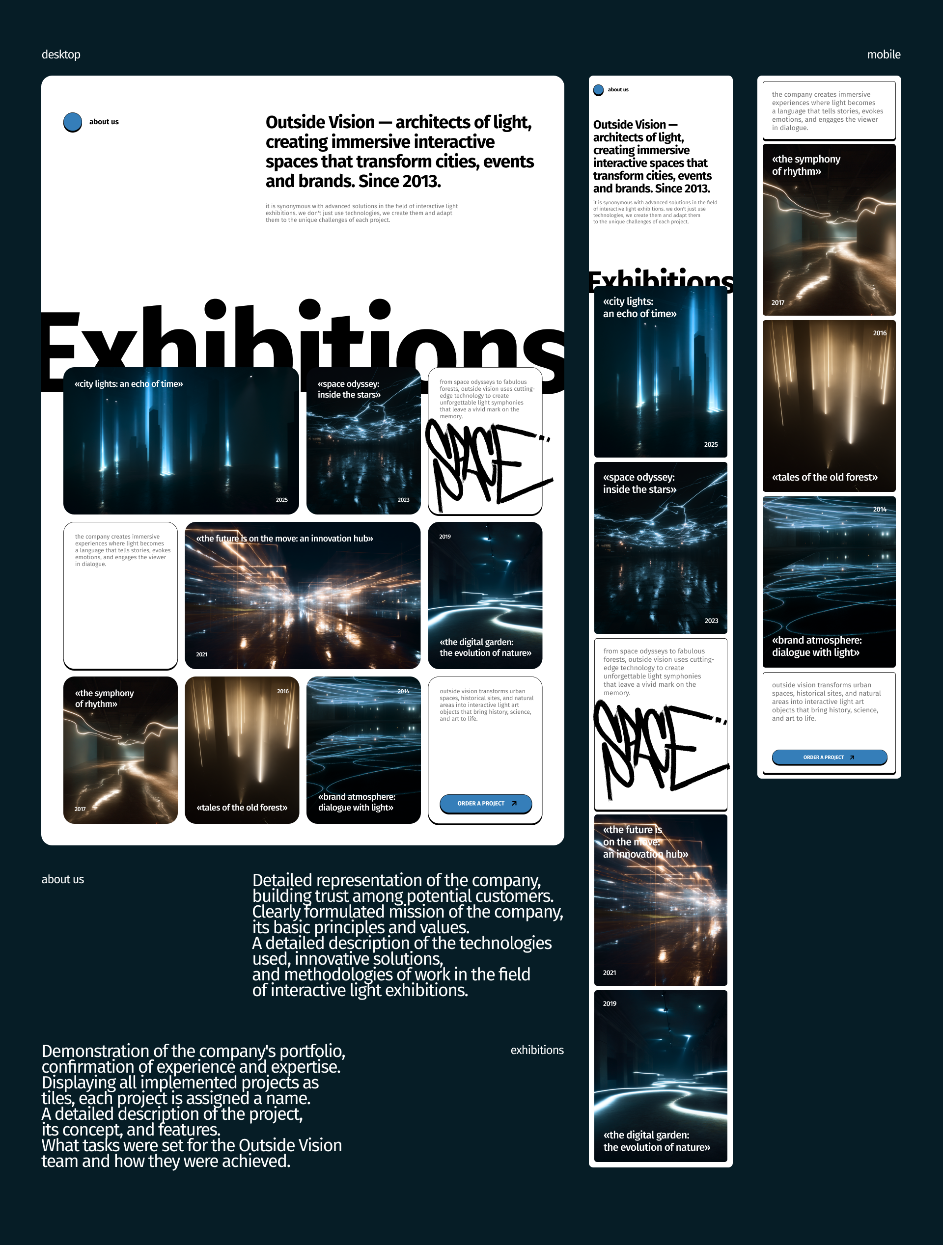 Corporate website of Outside Vision company — Изображение №2 — Интерфейсы, Брендинг на Dprofile