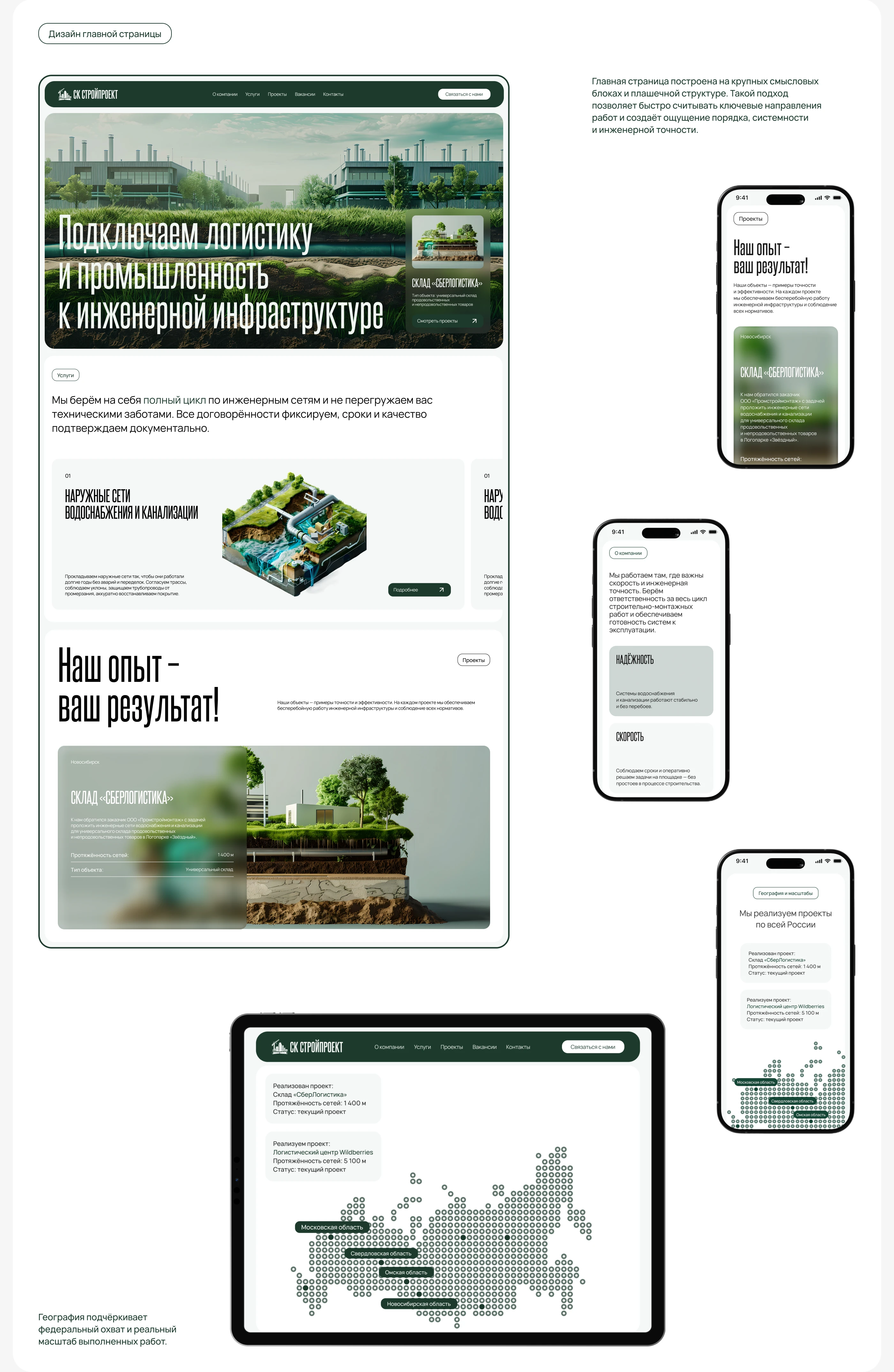 «СТРОЙПРОЕКТ» — корпоративный сайт инженерной компании — Изображение №4 — Интерфейсы на Dprofile