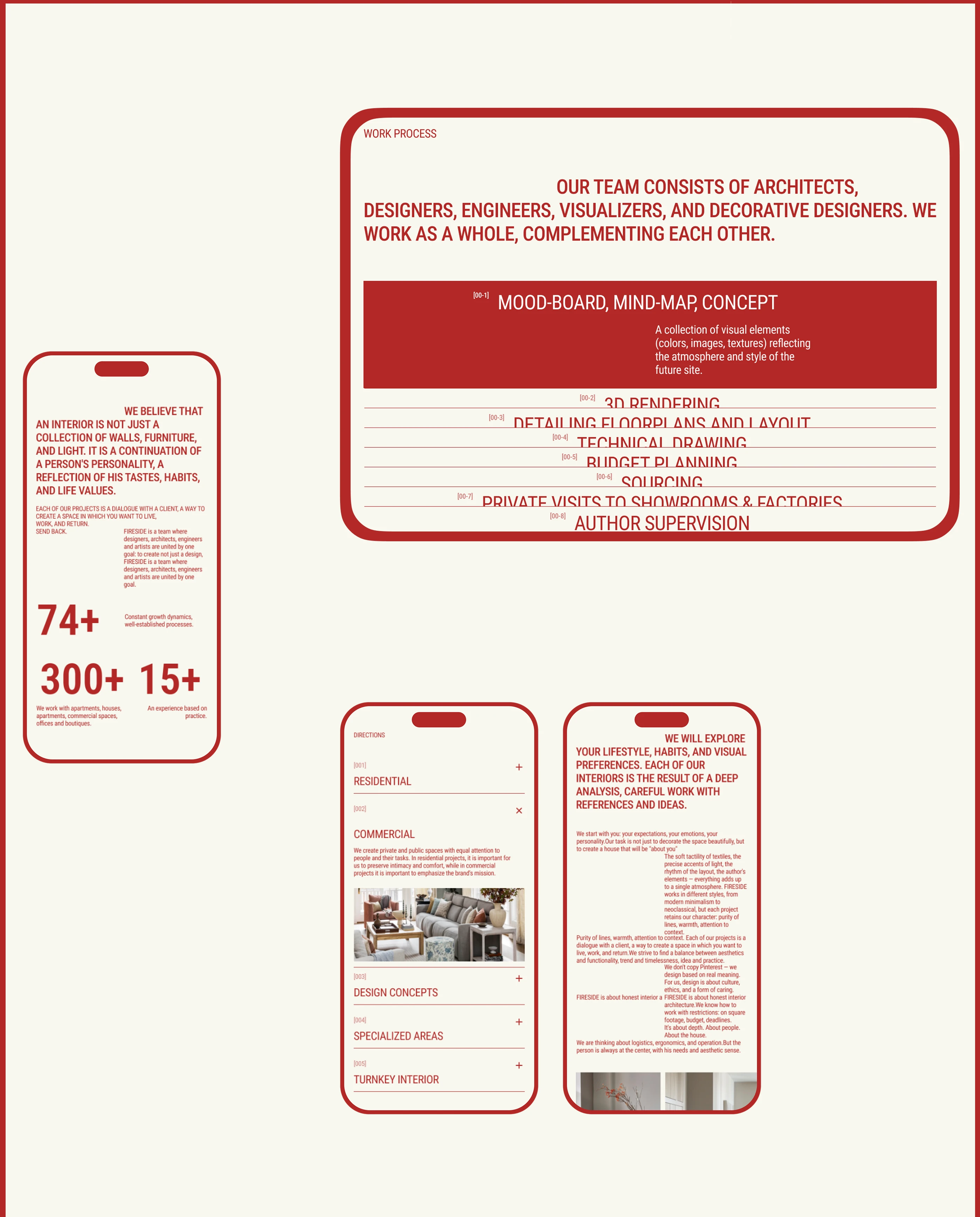 Website concept FIRESTUDIO — interior design studio — Изображение №9 — Интерфейсы на Dprofile