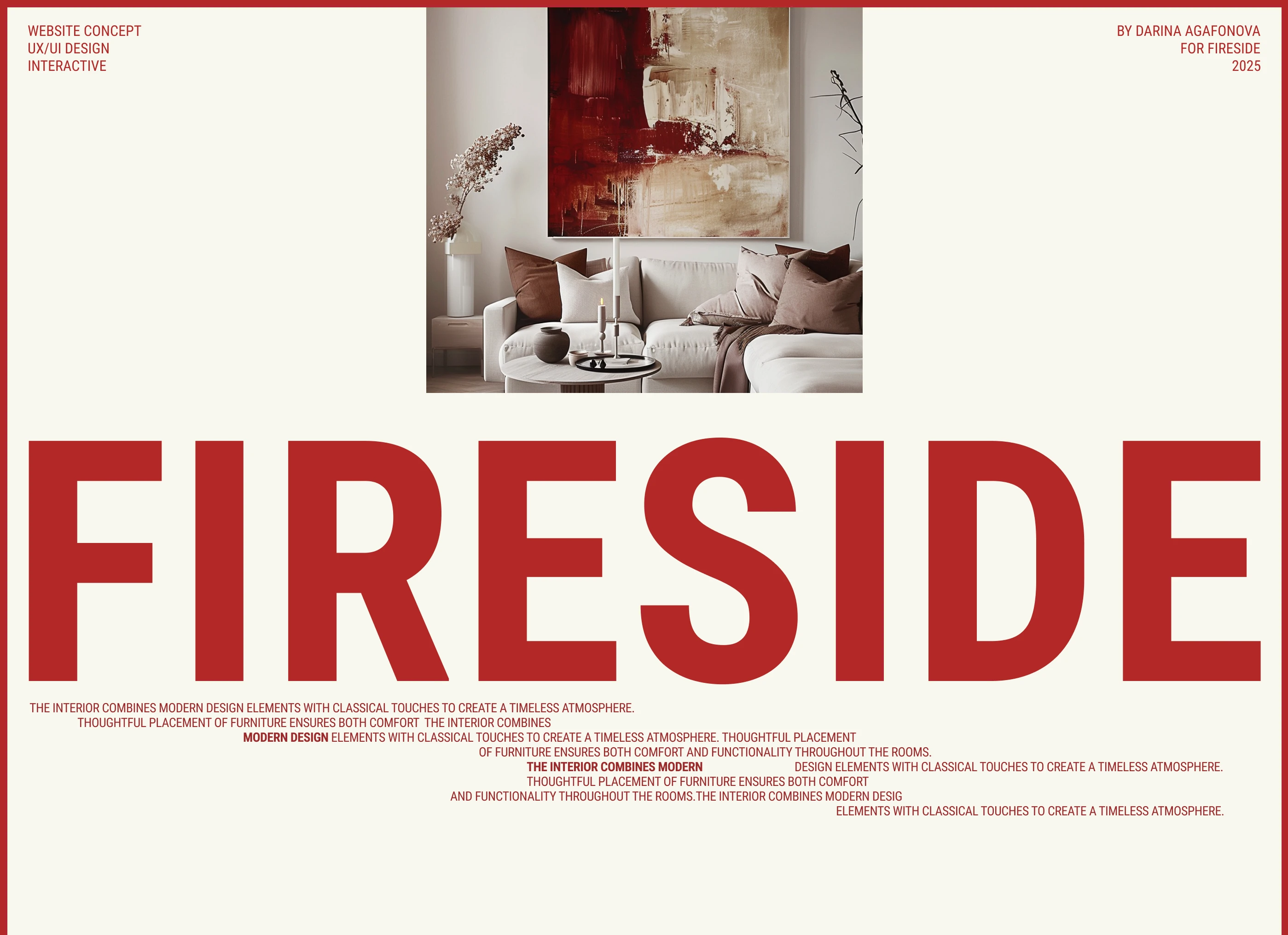 Website concept FIRESTUDIO — interior design studio — Изображение №1 — Интерфейсы на Dprofile