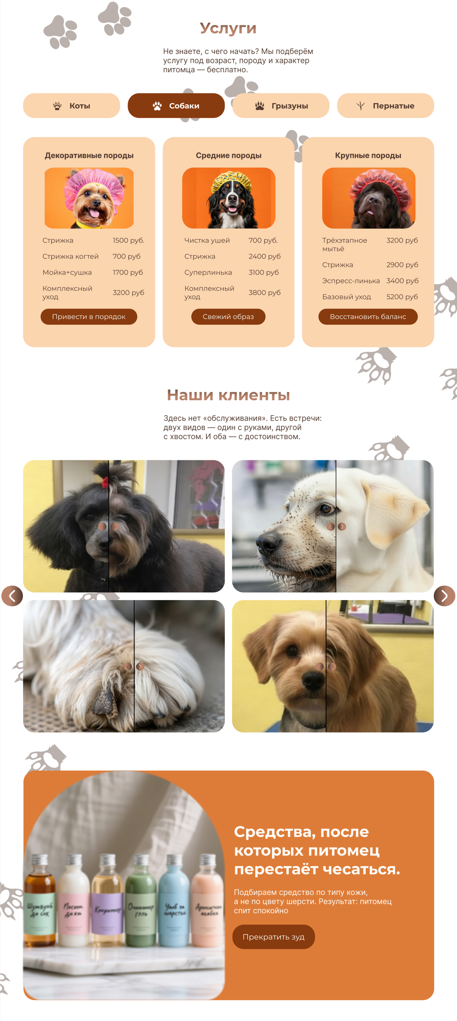 Груминг салон — Изображение №6 — Интерфейсы на Dprofile