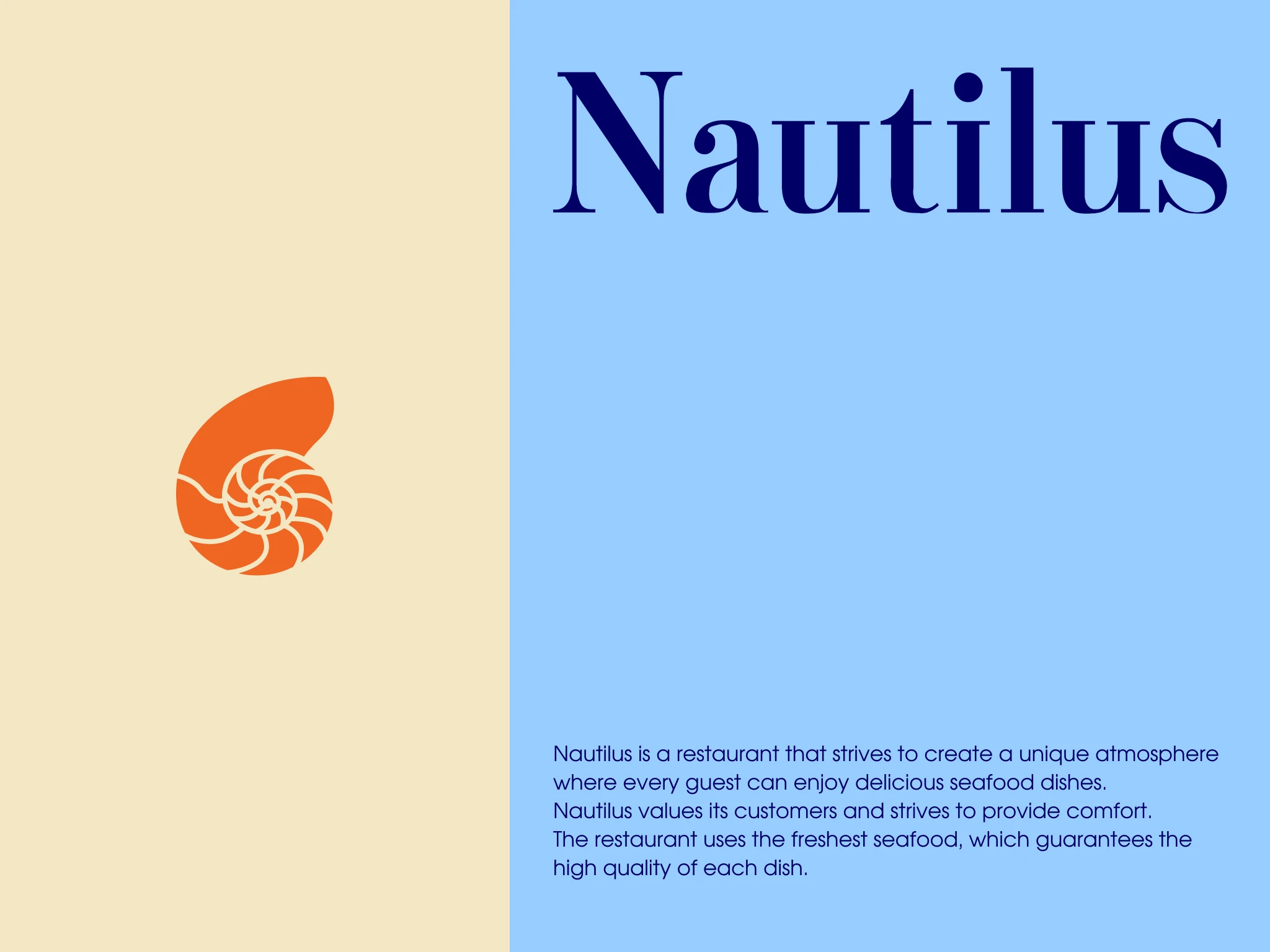 Ресторан морской кухни NAUTILUS — Изображение №2 — Брендинг, Графика на Dprofile
