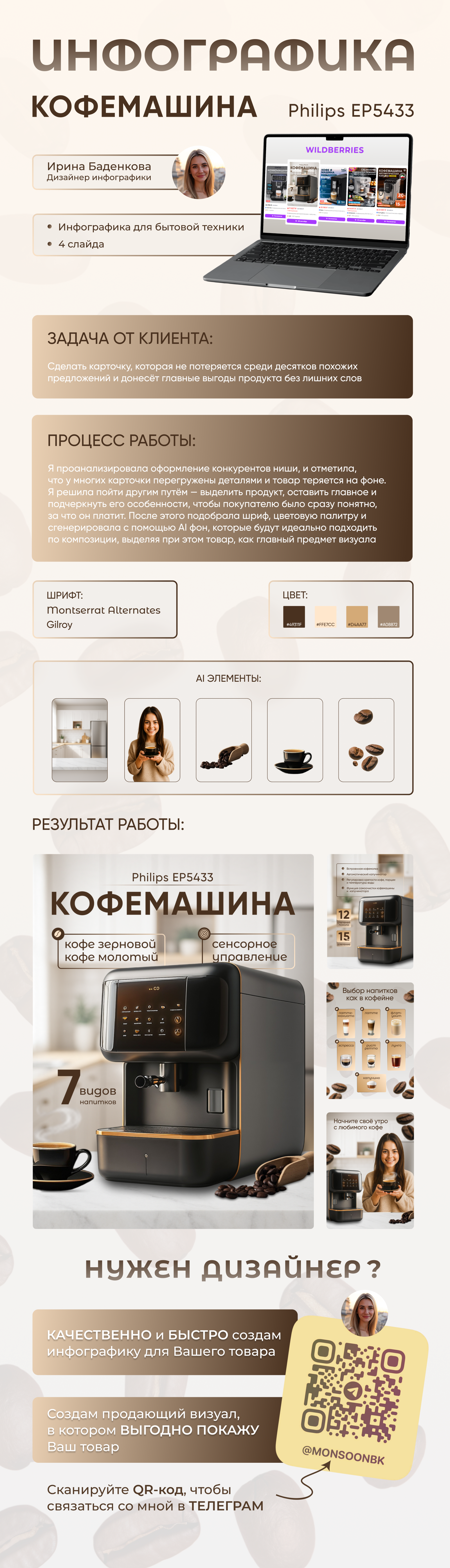 Инфографика для автоматической кофемашины — Изображение №1 — Графика, Маркетинг на Dprofile