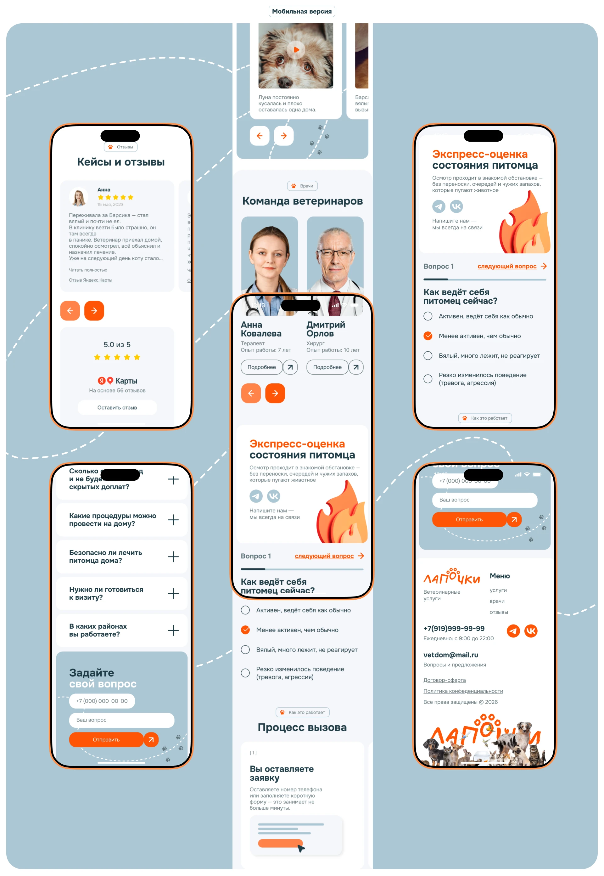 Дизайн сайта ветеринарной помощи на дому — Изображение №9 — Интерфейсы, Брендинг на Dprofile