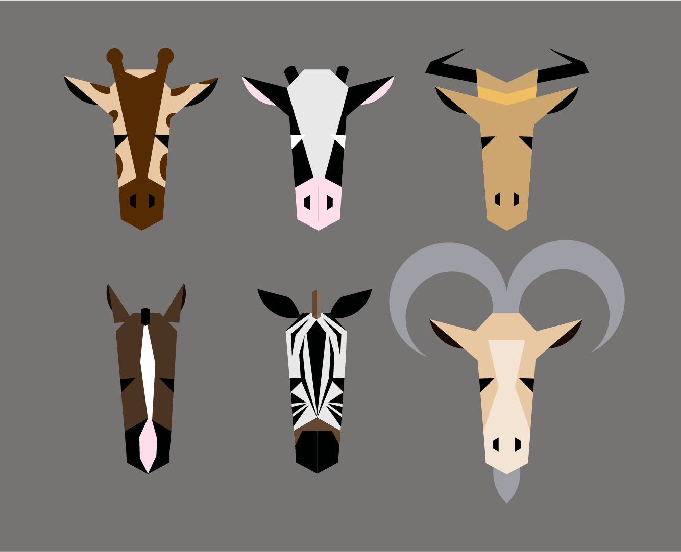 Серия пиктограмм. Парнокопытные — Иллюстрация, Графика на Dprofile