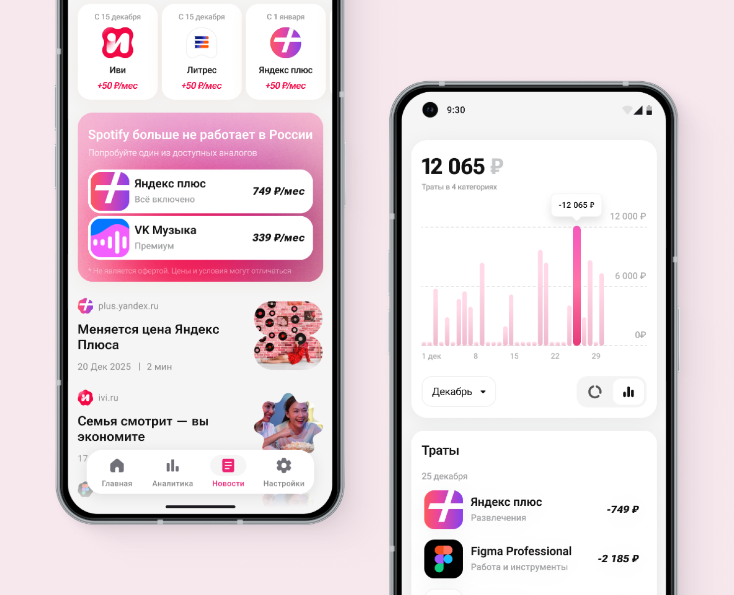 SubPig — финтех-продукт для контроля подписок — Интерфейсы на Dprofile