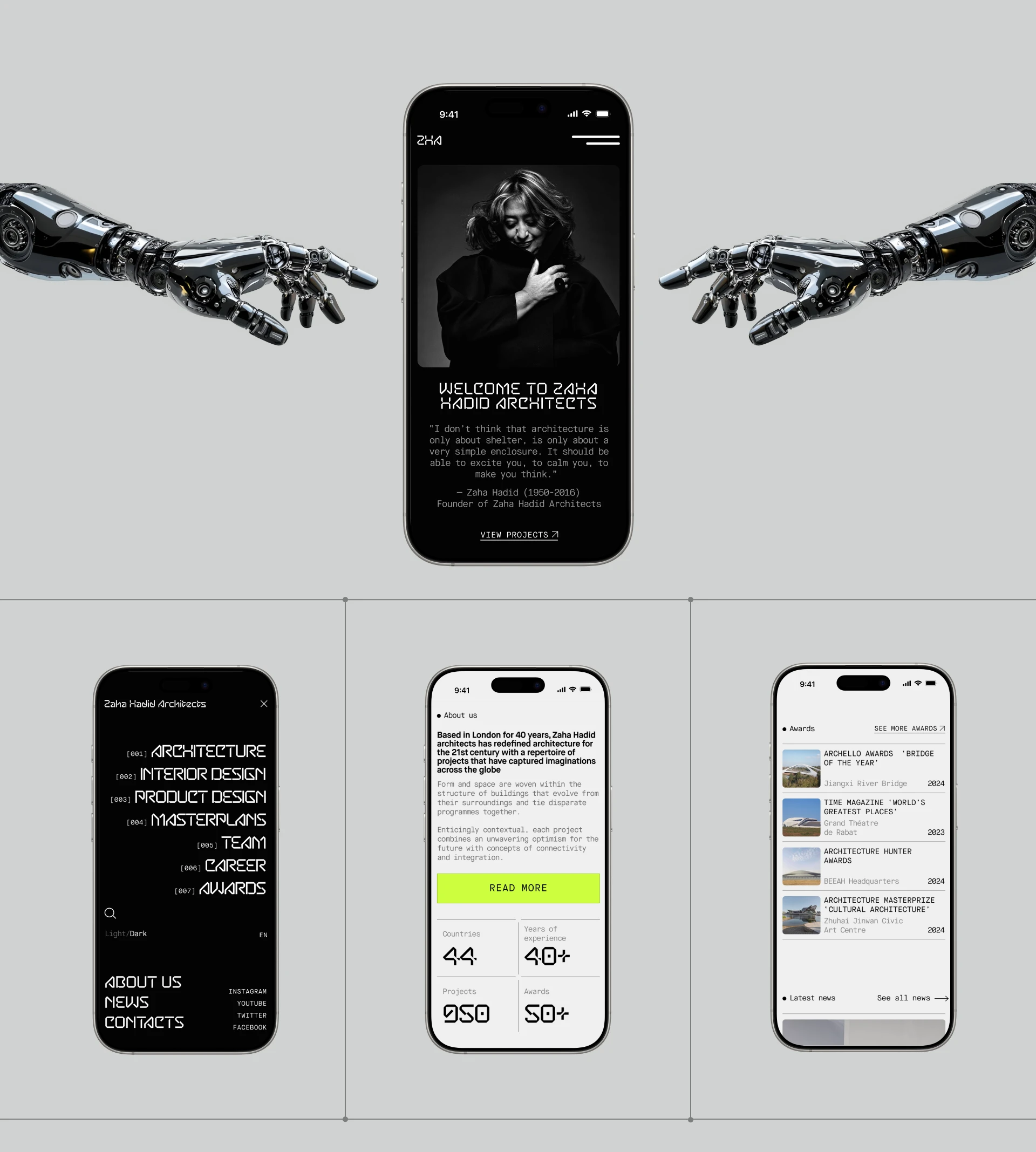 Zaha Hadid Architects website redesign — Изображение №4 — Интерфейсы, Анимация на Dprofile