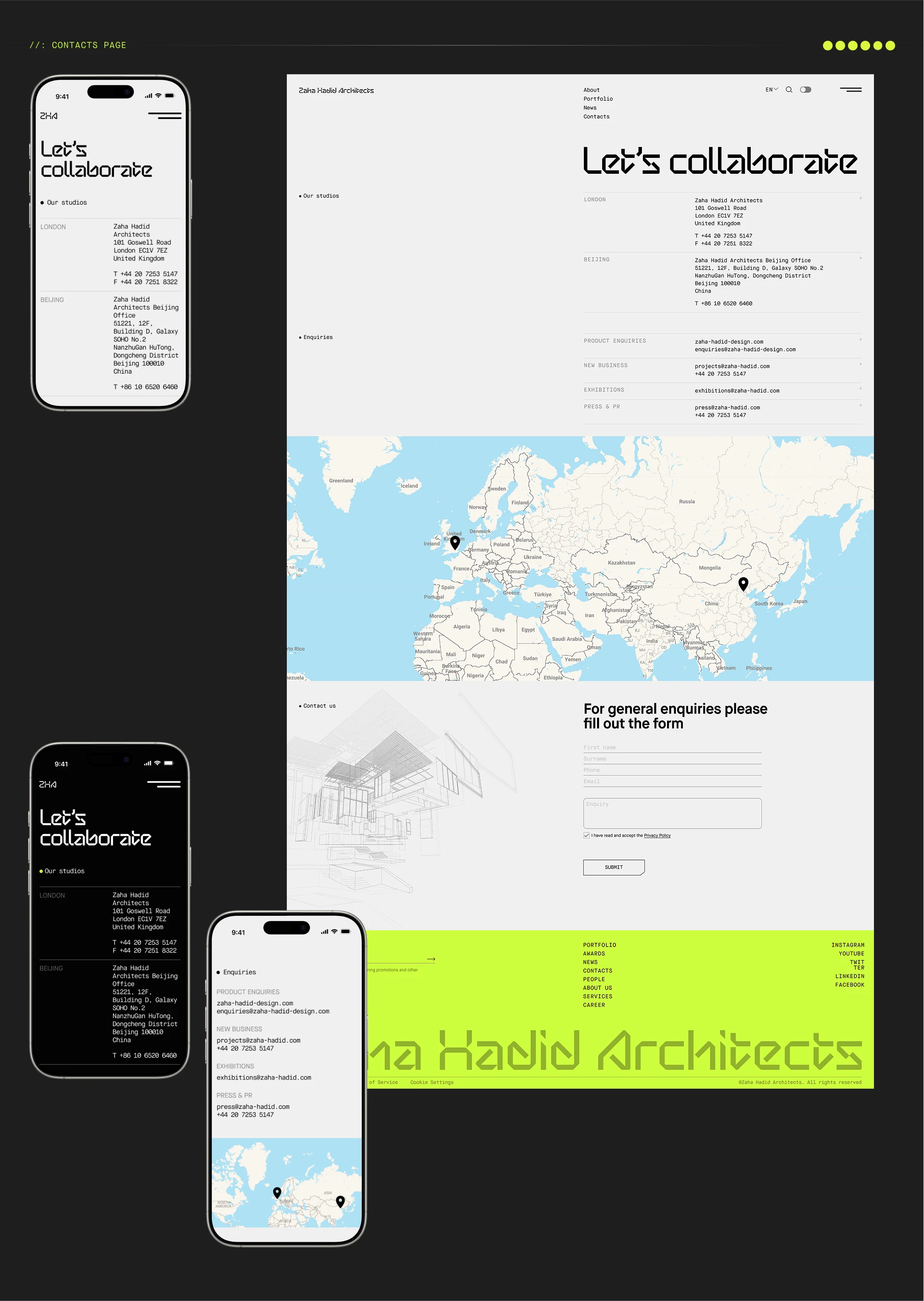 Zaha Hadid Architects website redesign — Изображение №14 — Интерфейсы, Анимация на Dprofile