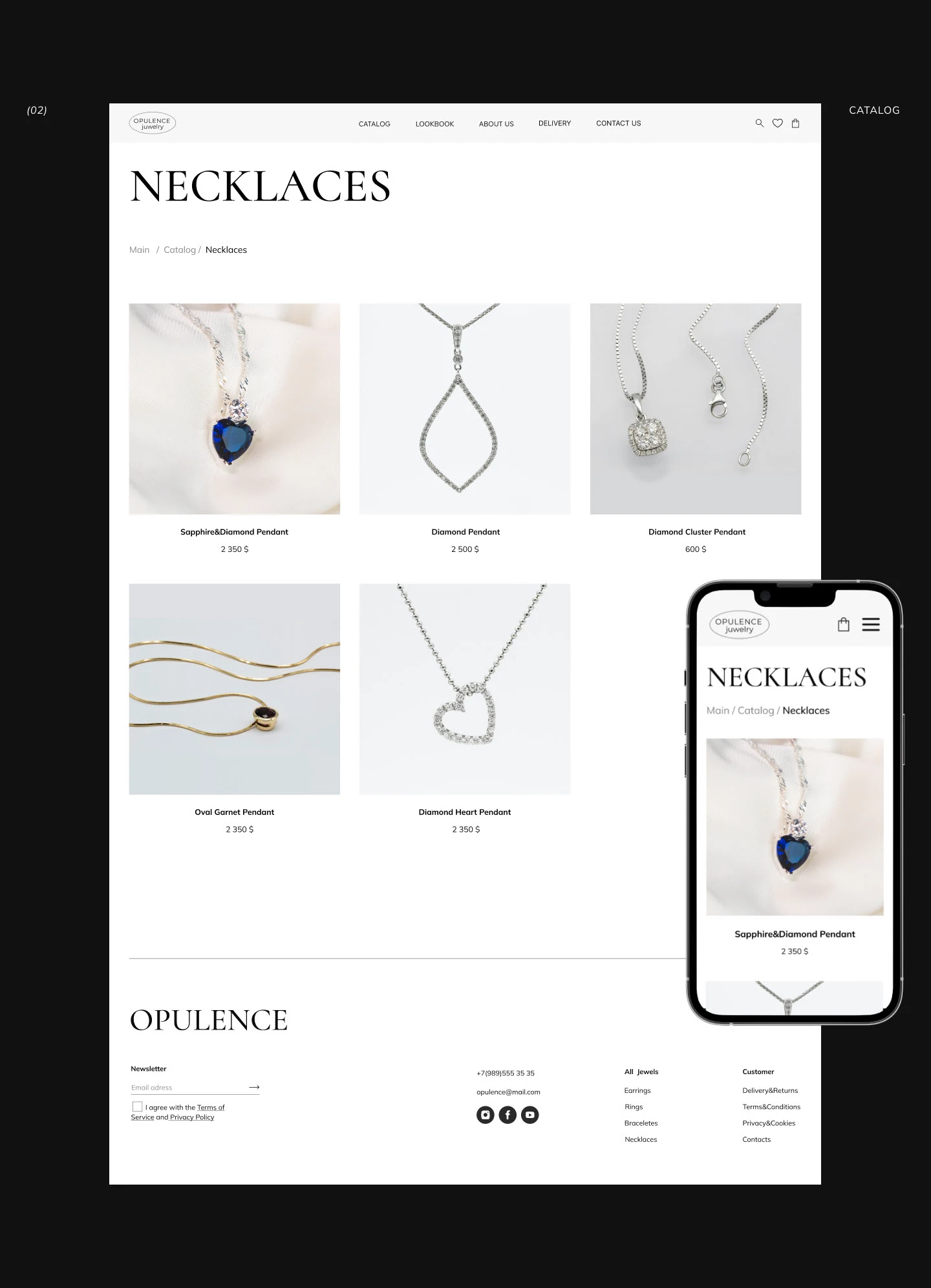 Opulence | Jewelry online store — Изображение №4 — Интерфейсы на Dprofile