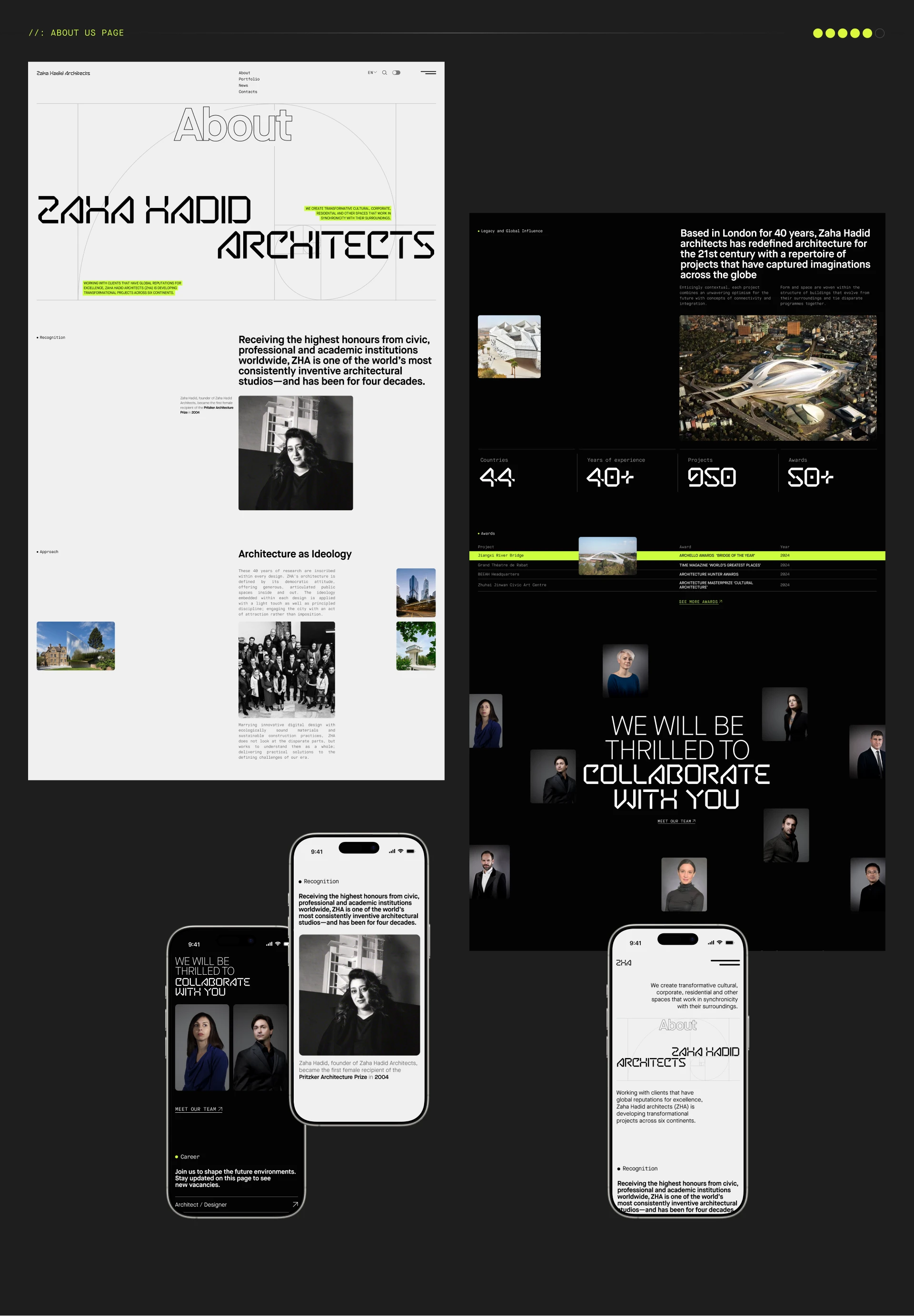 Zaha Hadid Architects website redesign — Изображение №11 — Интерфейсы, Анимация на Dprofile