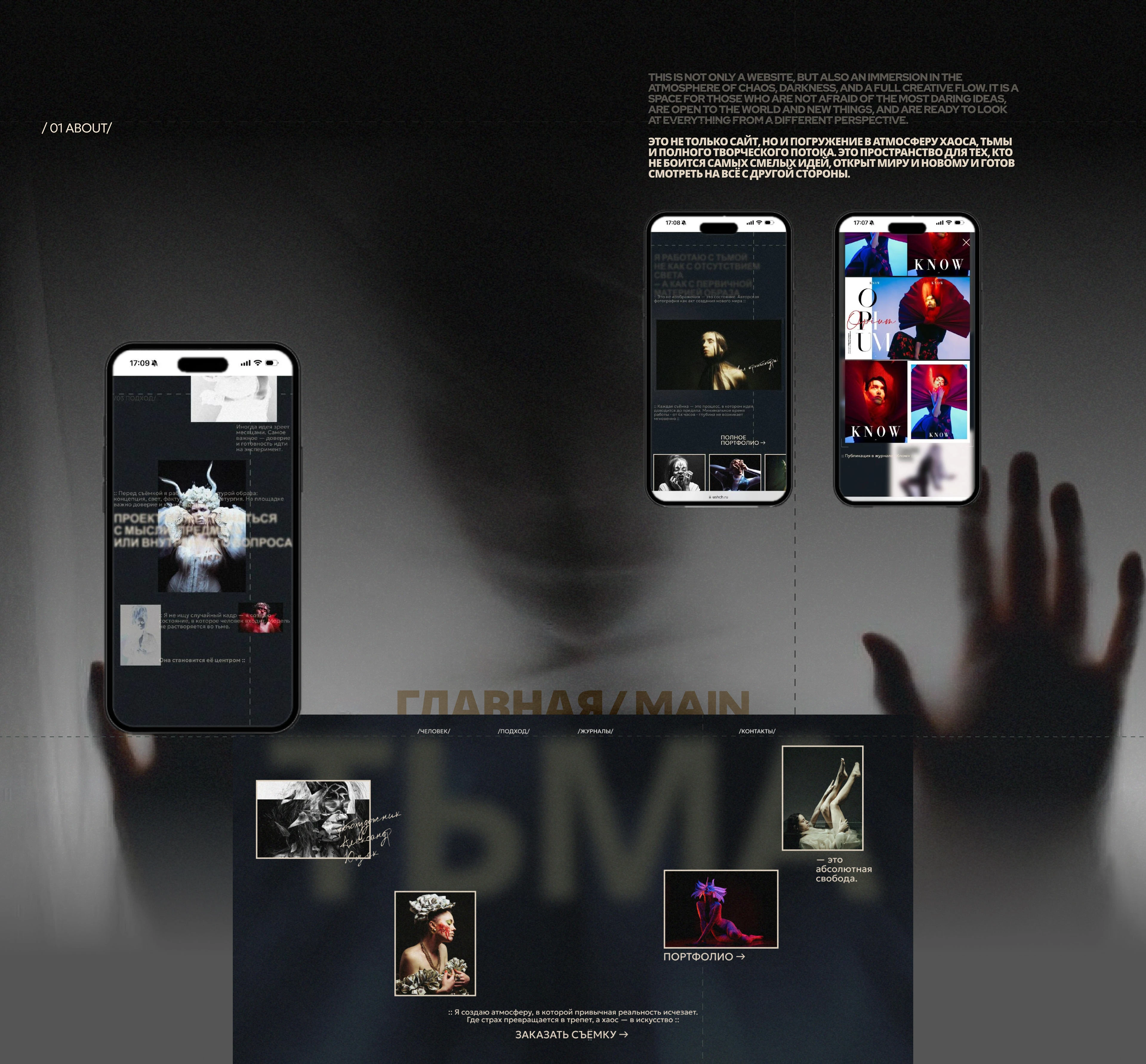 Сайт-портфолио фотохудожника / Photo artist portfolio website — Изображение №2 — Интерфейсы, Брендинг на Dprofile