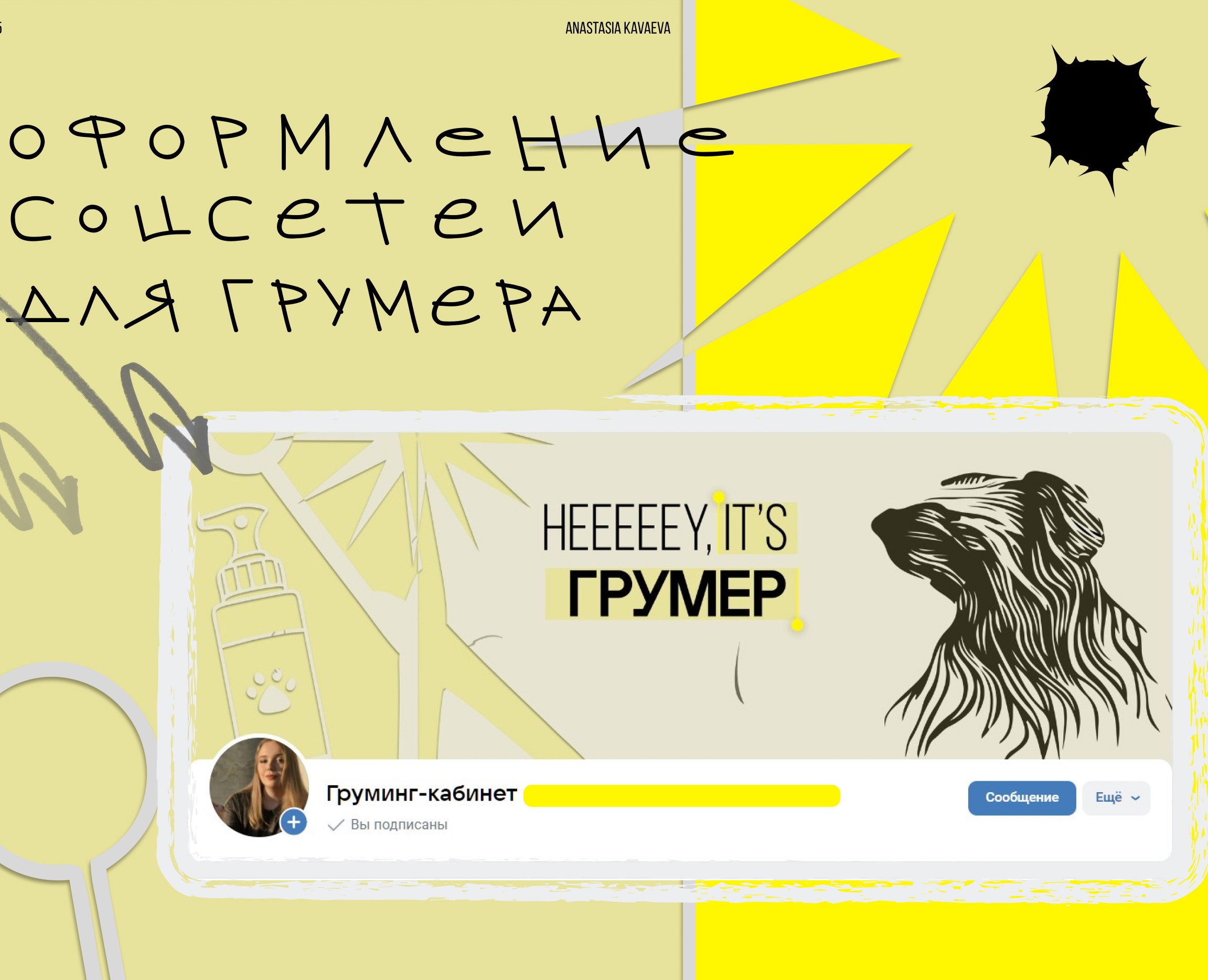 groomer's social media — Брендинг, Графика на Dprofile