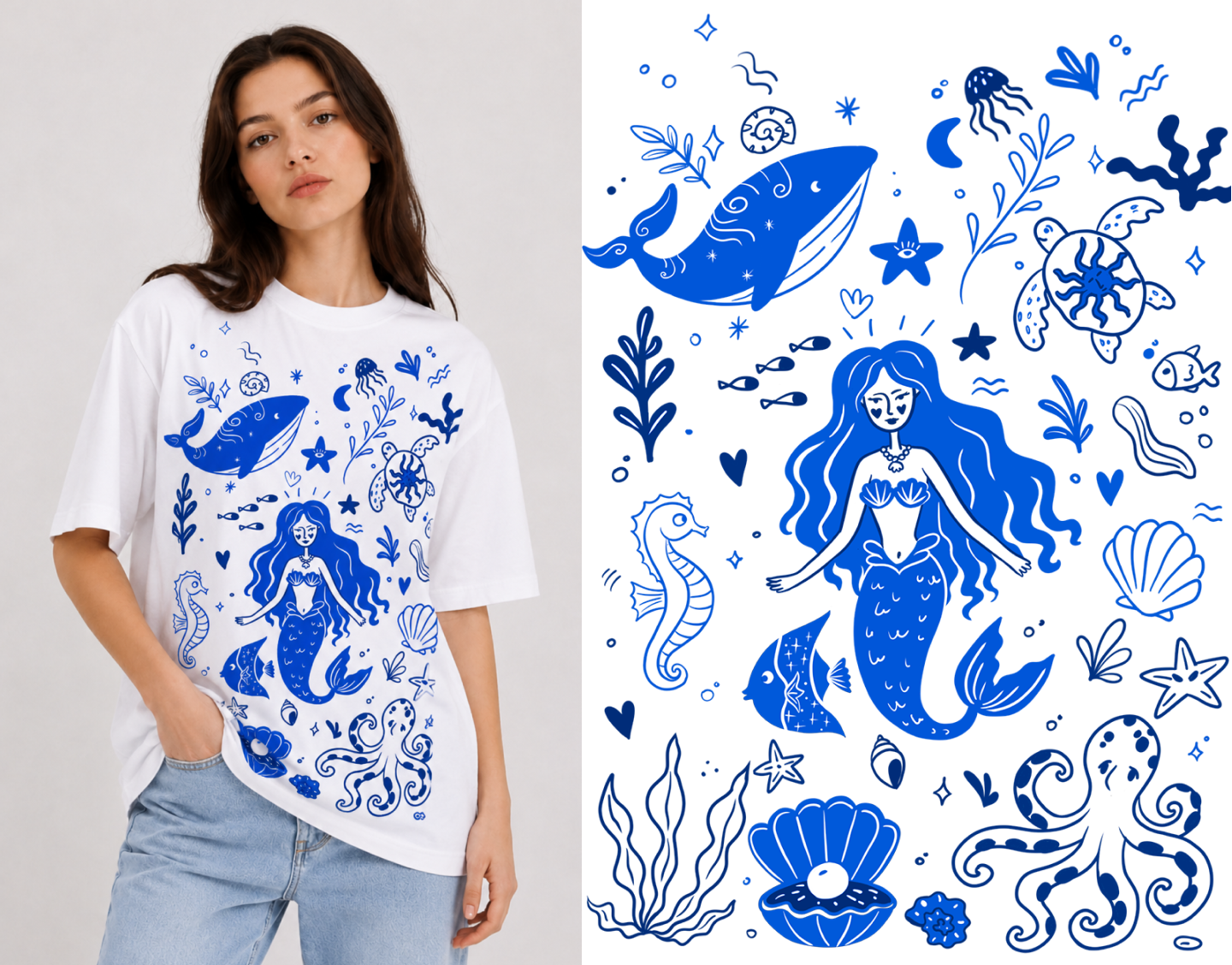 Summer Ocean Prints for T-Shirts — Ozon Ballon × TVOE — Изображение №8 — Иллюстрация, Графика на Dprofile
