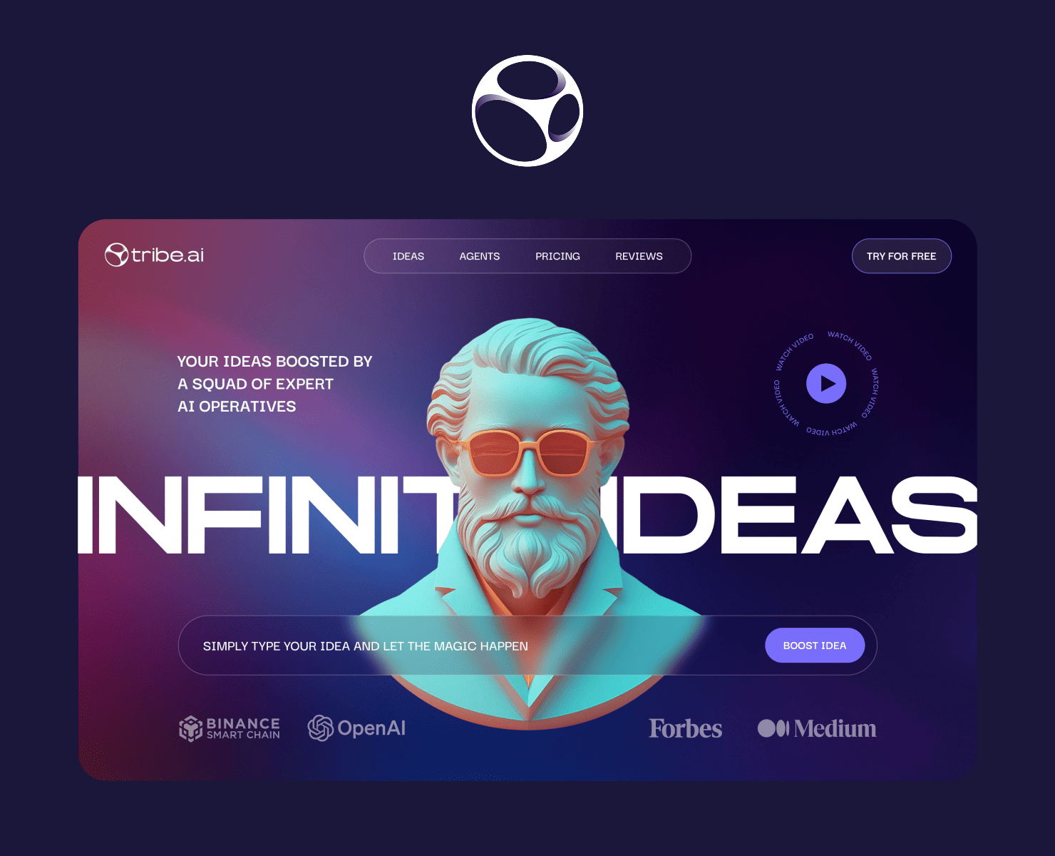 Tribe.ai ИИ Платформа — Интерфейсы, Брендинг на Dprofile