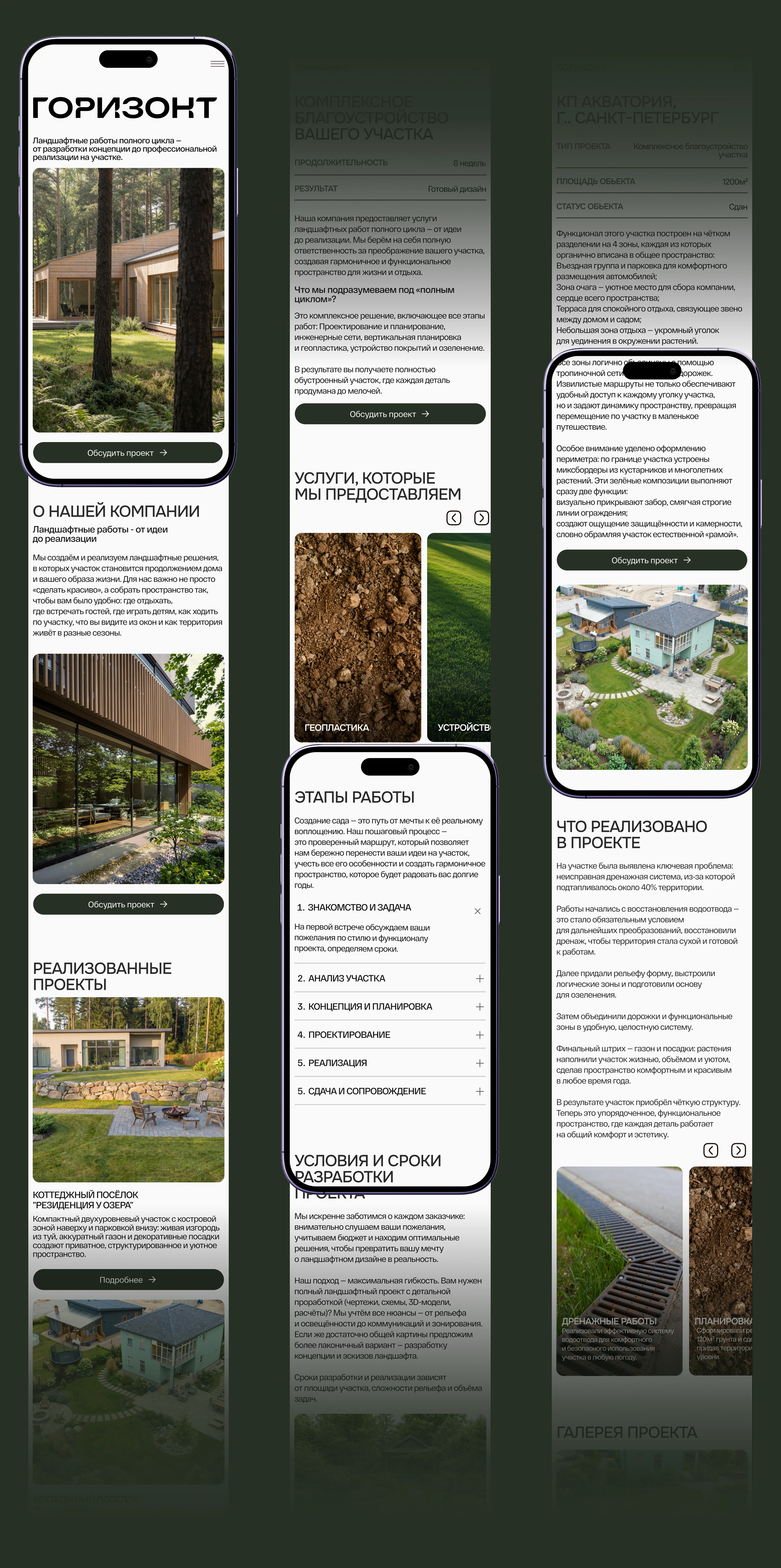 Сайт студии ландшафтных работ | Website | UI/UX — Изображение №12 — Интерфейсы, Архитектура на Dprofile