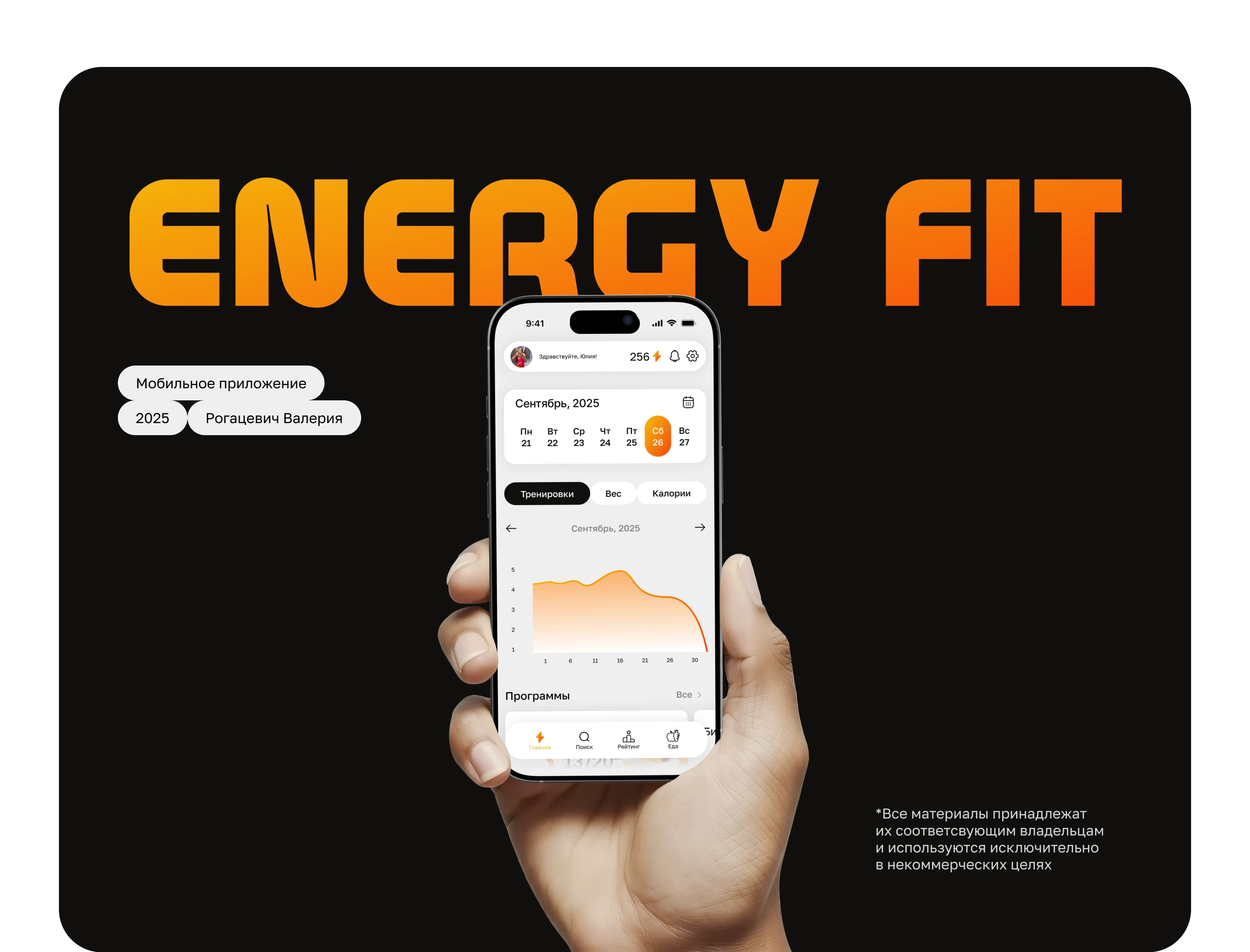 ENERGY FIT | MOBILE APP | UI/UX design — Изображение №1 — Интерфейсы на Dprofile
